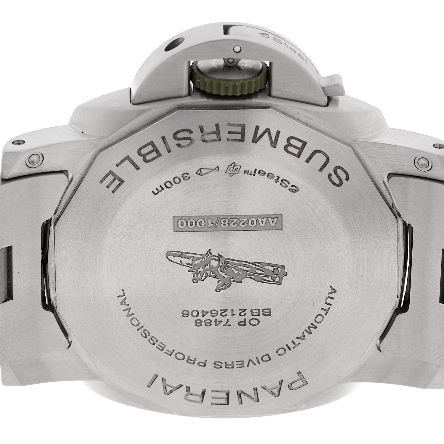 Stainless Steel 44mm Submersible Quaranta Quattro Automatic Watch Green PAM01287