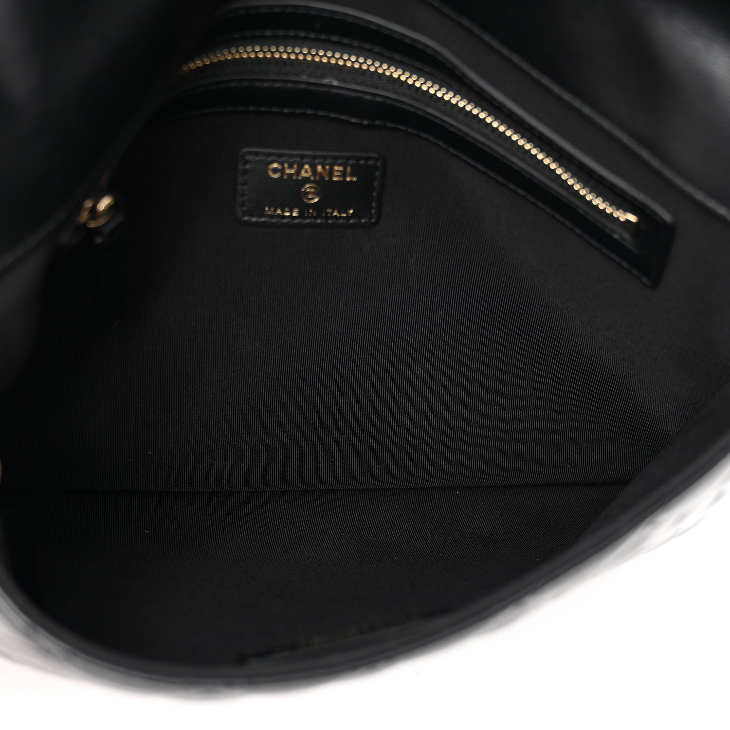 Lambskin Enamel Quilted Document Portfolio Holder Black