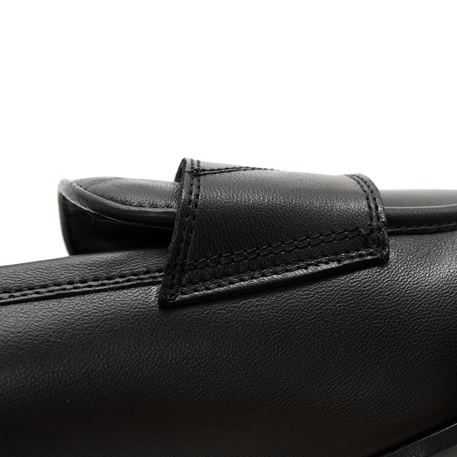 Lambskin Mens Stitched CC Loafers 42 Black