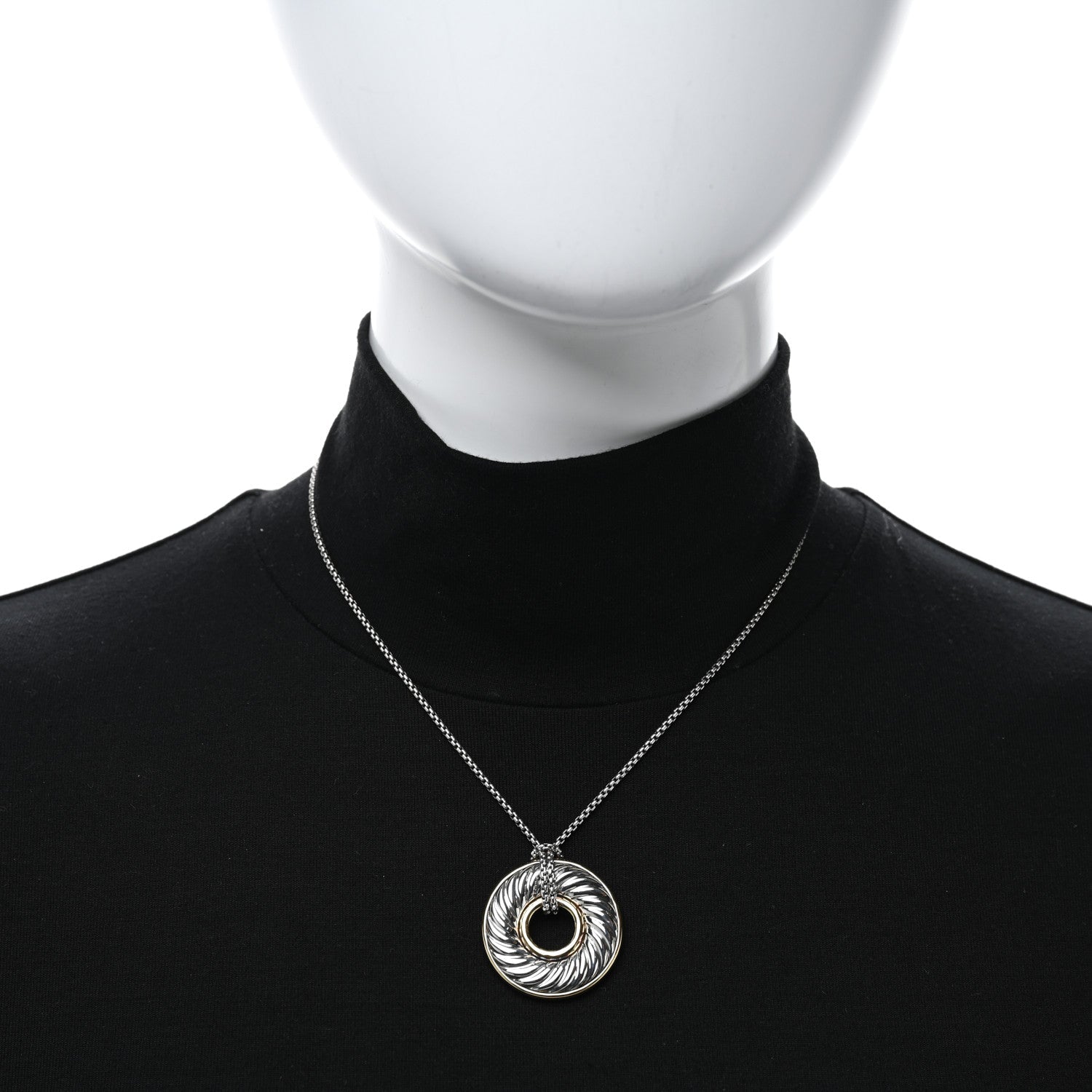 Sterling Silver 18K Yellow Gold 30mm Thoroughbred Pendant Necklace