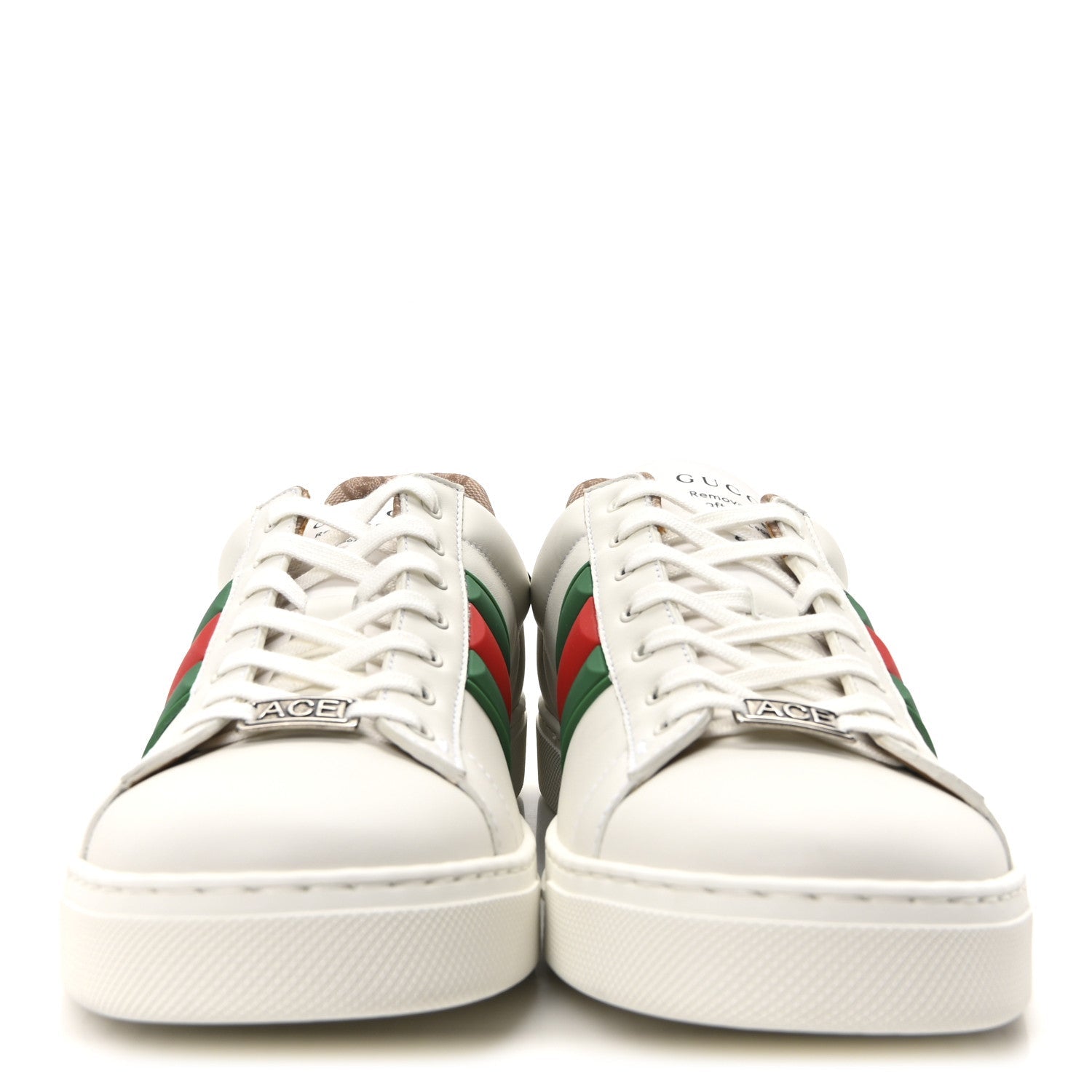 Ultralight Plume Calfskin Rubber Web Mens New Ace Sneakers 9 Green White Red