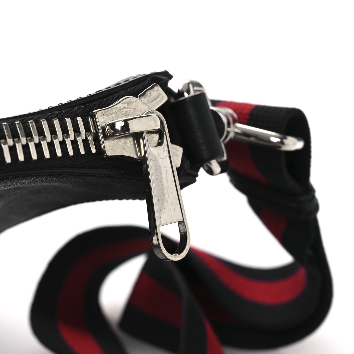 GG Supreme Monogram Web Small Flat Messenger Bag Black Grey