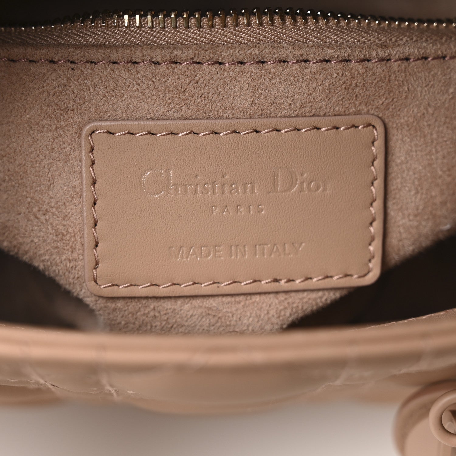 Ultra Matte Calfskin Cannage Mini Lady Dior Light Beige