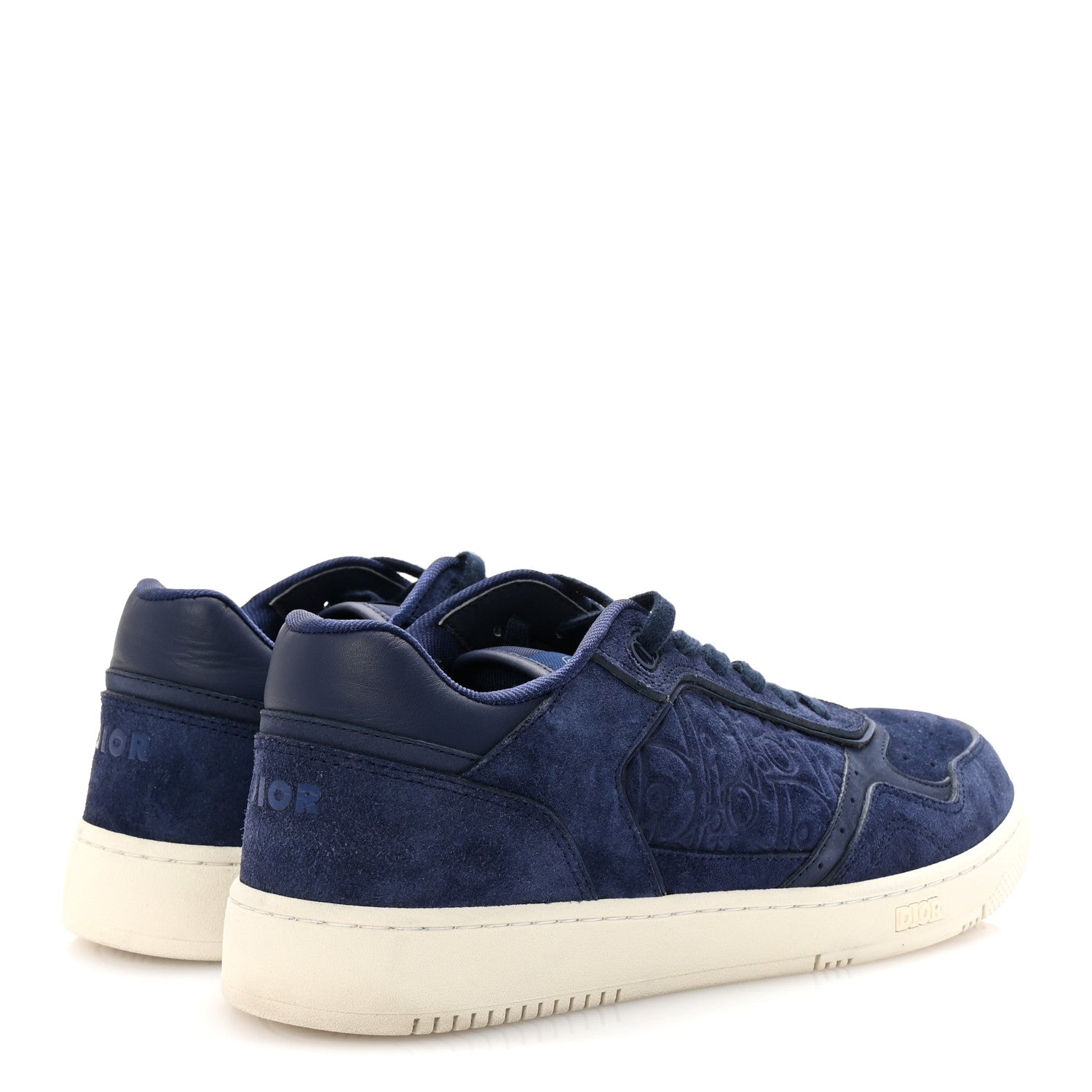 Suede Calfskin Oblique Mens B27 Uptown Low Top Sneaker 43 Navy Blue