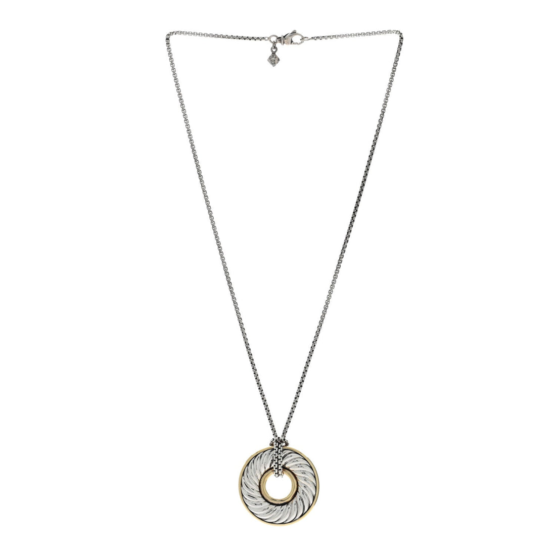 Sterling Silver 18K Yellow Gold 30mm Thoroughbred Pendant Necklace