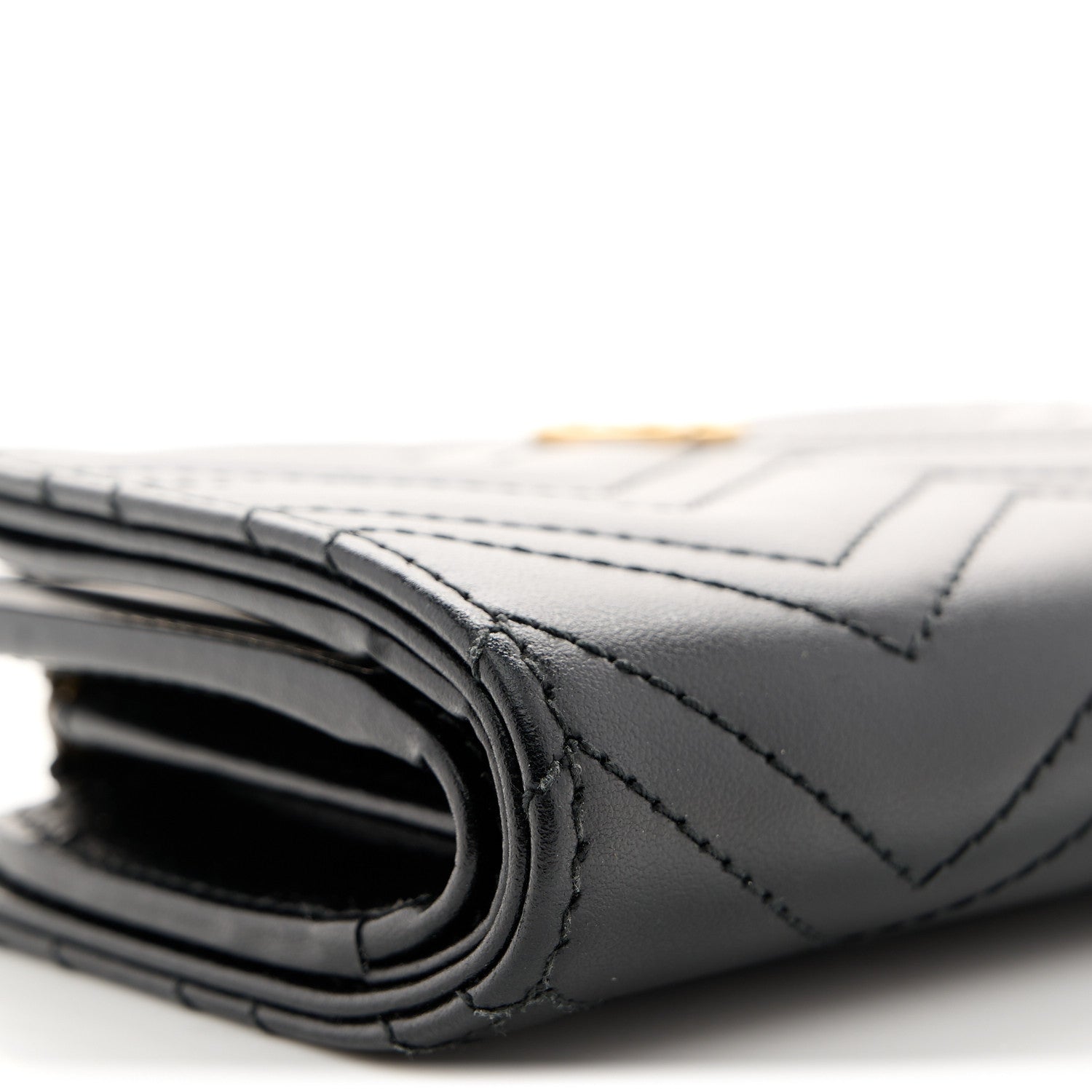 Calfskin Matelasse GG Marmont Wallet Black