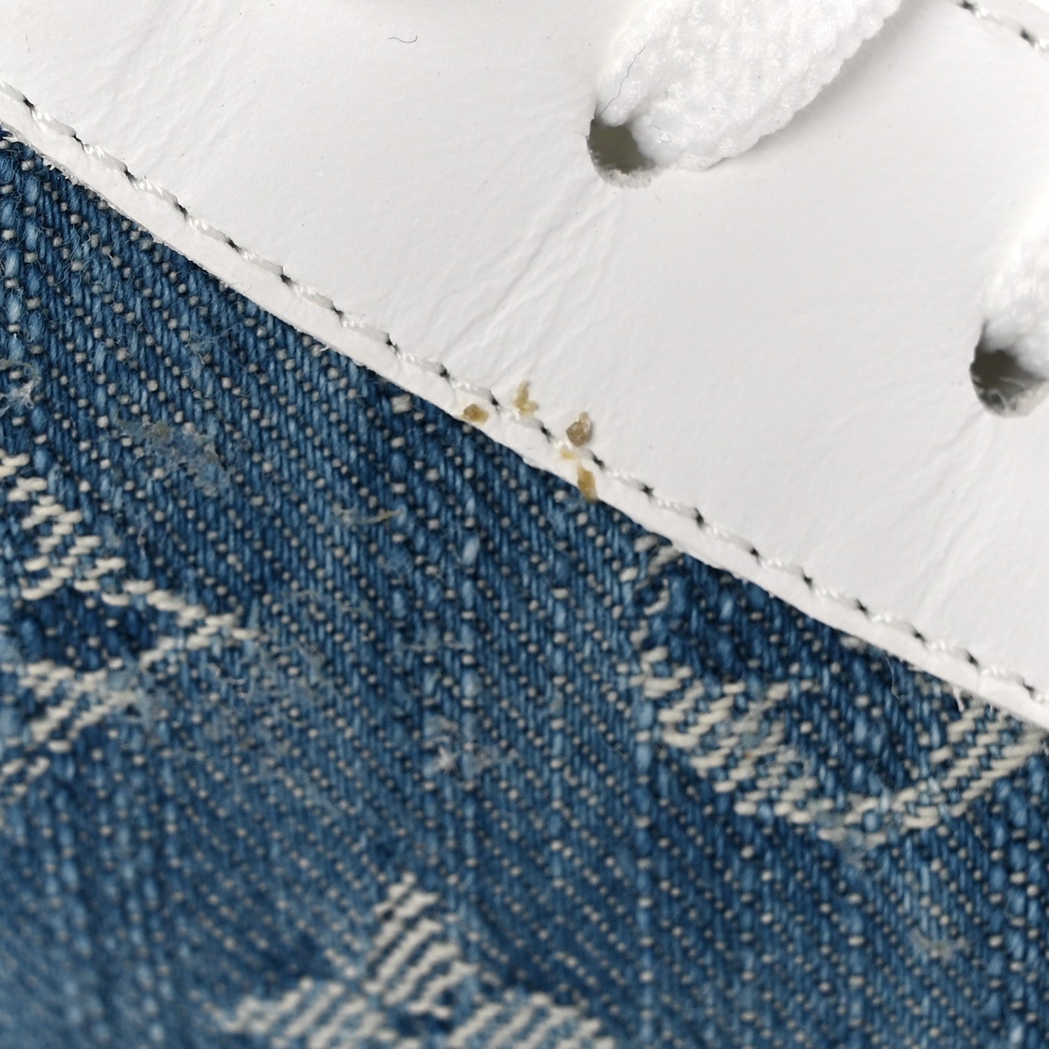 Calfskin Denim Monogram Mens Tattoo Sneaker Boots 11 White Blue