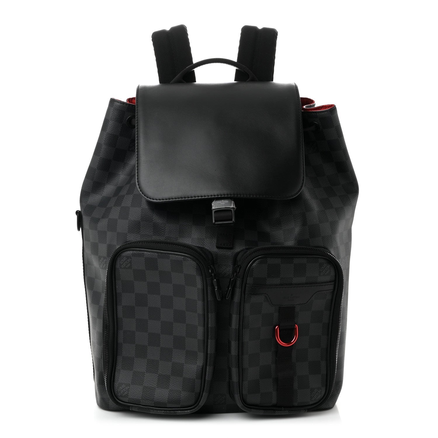 Damier Graphite Utility Backpack Red
