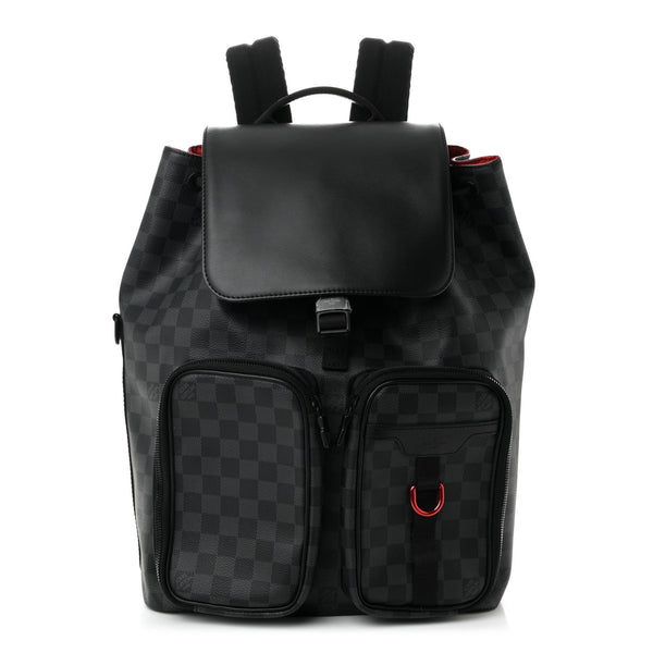 Damier Graphite Utility Backpack Red