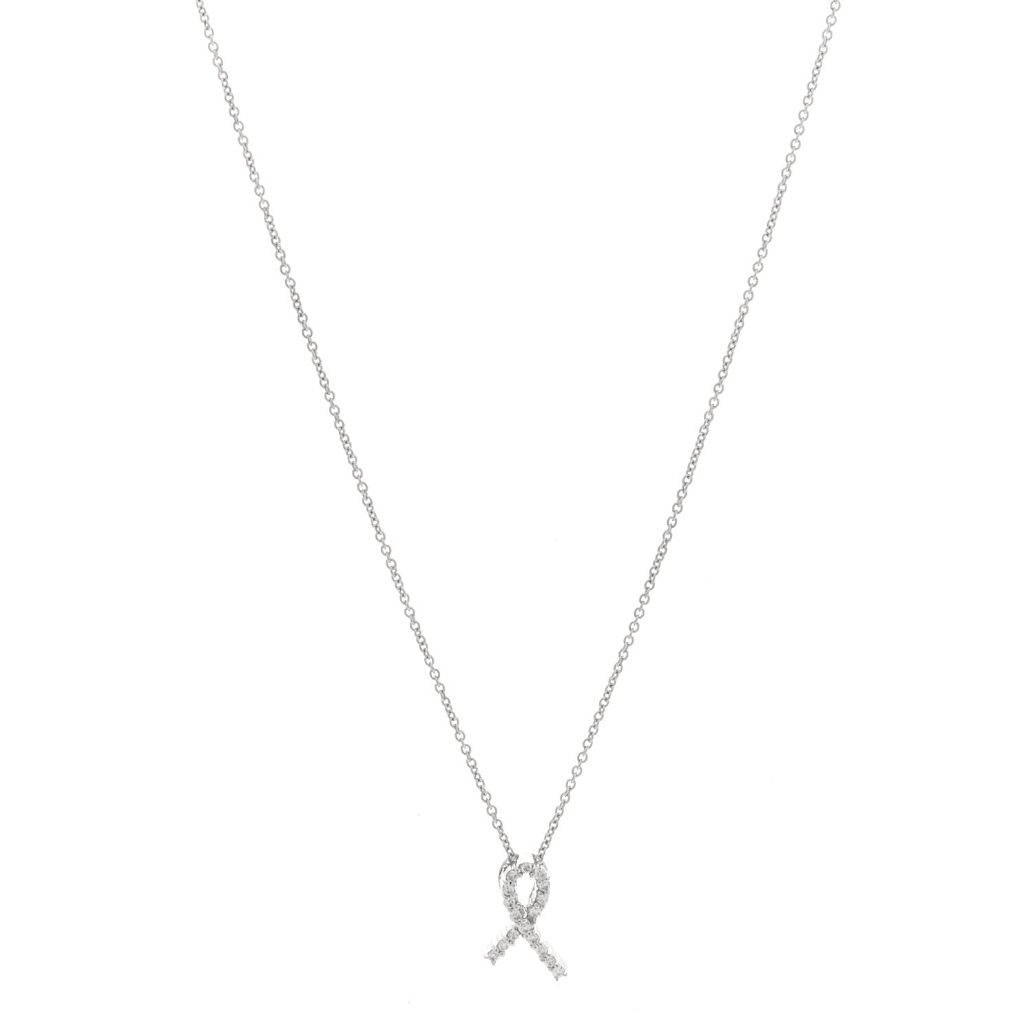 18K White Gold Diamond Tiny Treasures Hope Pendant Necklace