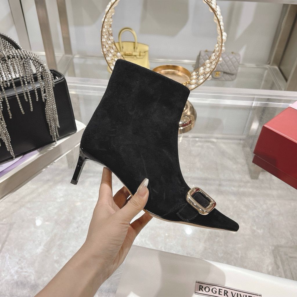 Roger Canard Ankle Boot Black Suede