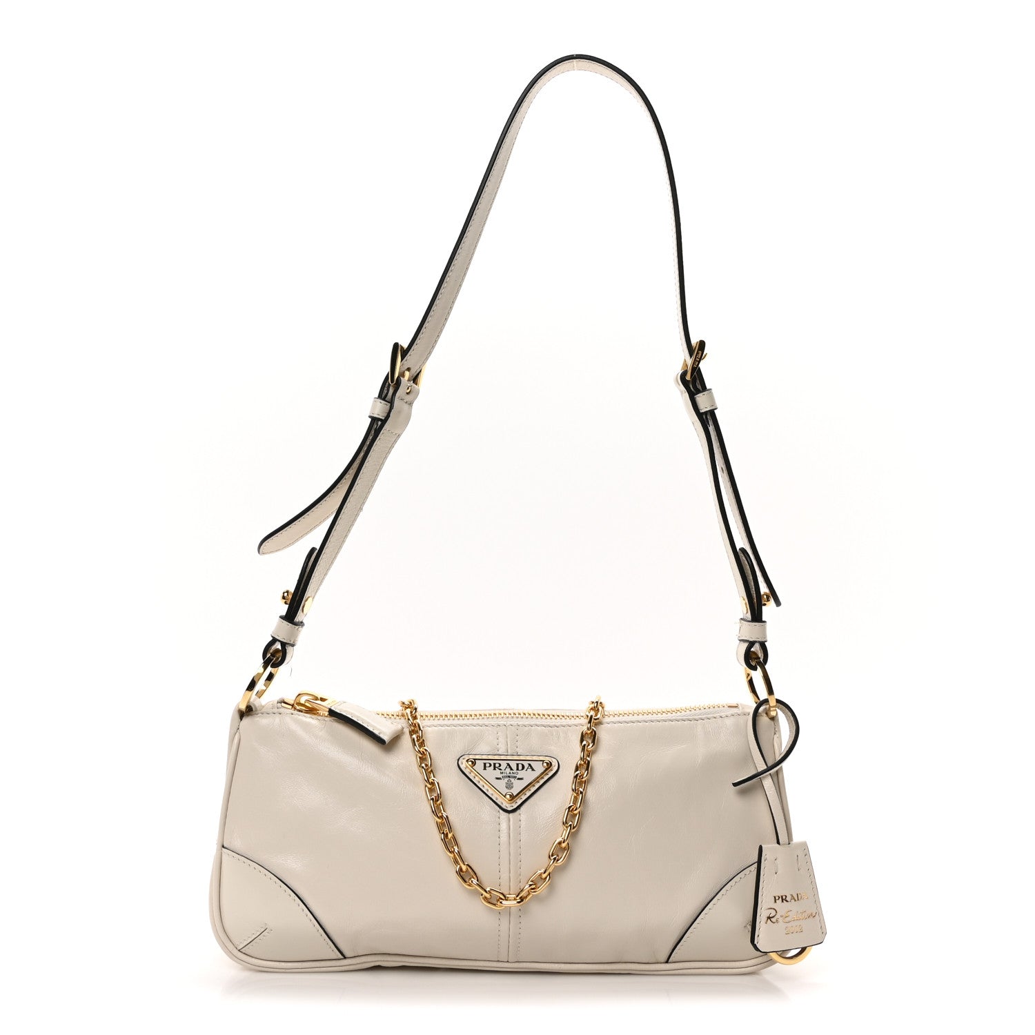 Soft Lux Calfskin Medium Re-Edition 2002 Shoulder Bag White