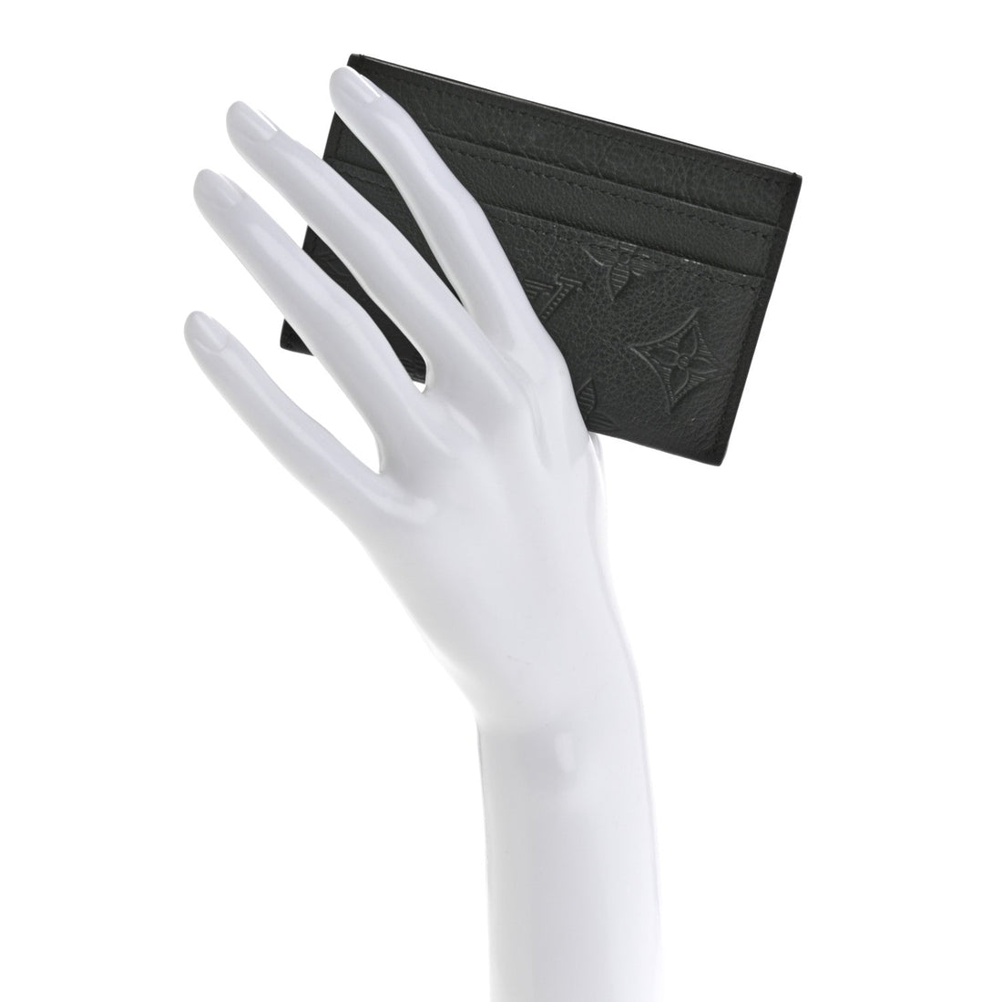 Calfskin Monogram Shadow Double Card Holder Black