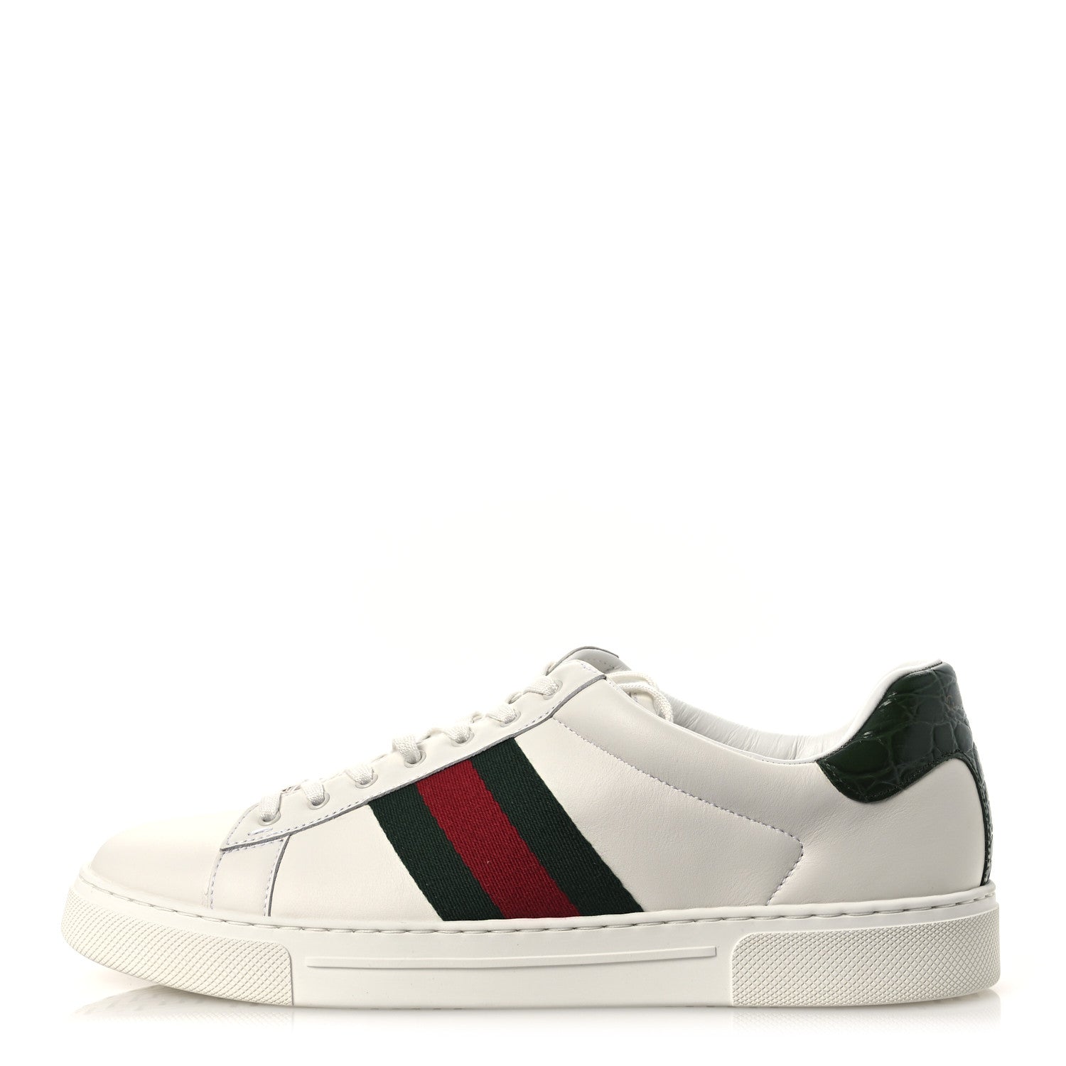 Ultralight Plume Calfskin Web Mens New Ace Sneakers 9 Green Ace