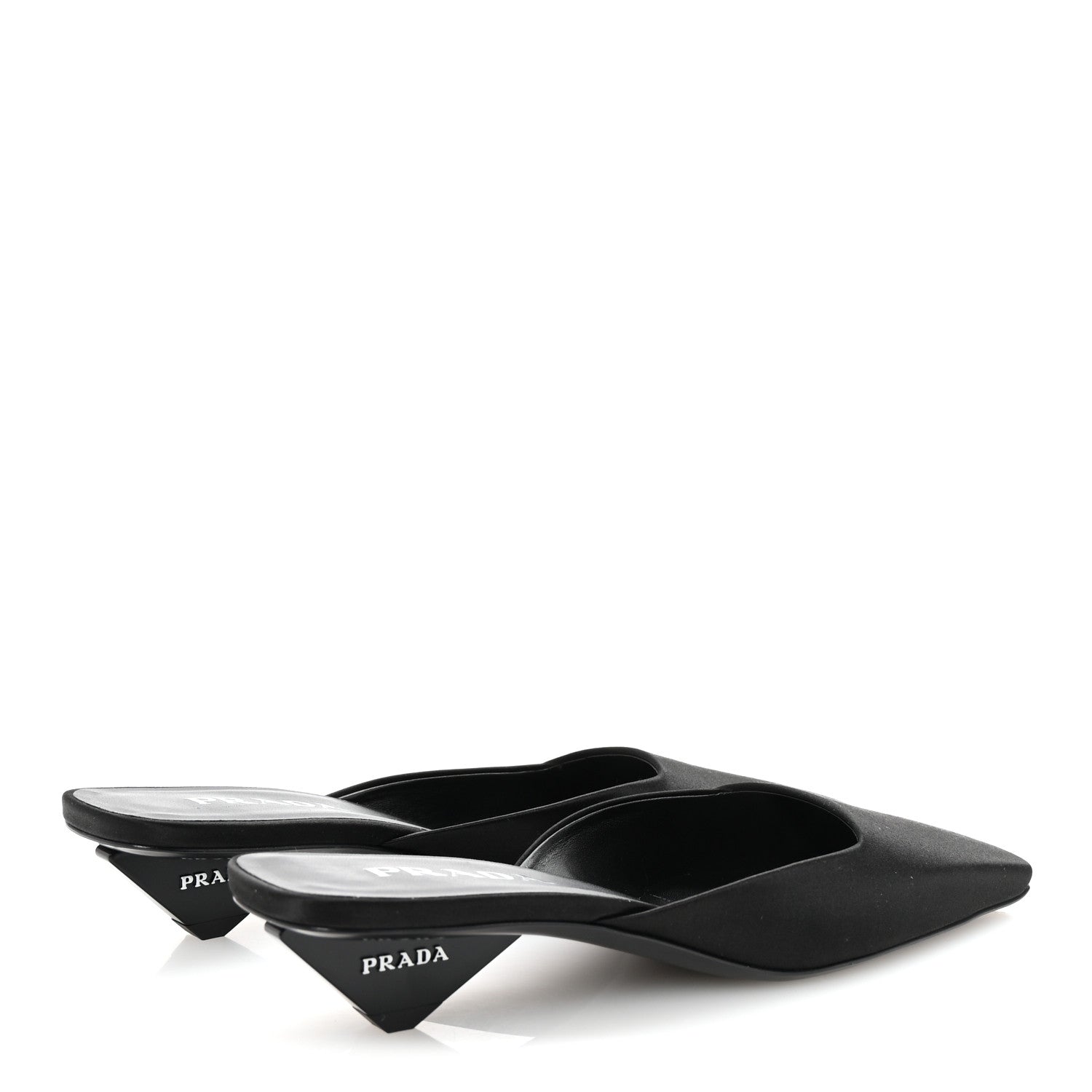 Satin Modellerie Mules 38.5 Black