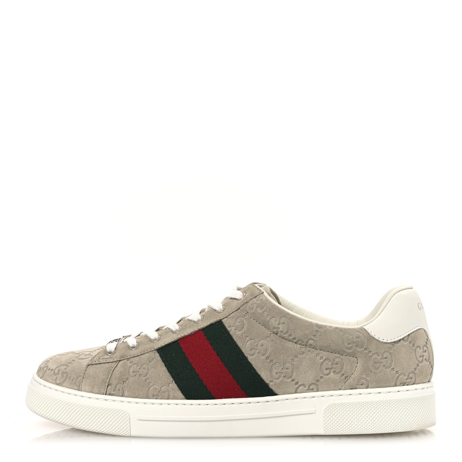 Suede GG Monogram Web Mens Ace Sneakers 8.5 Oatmeal