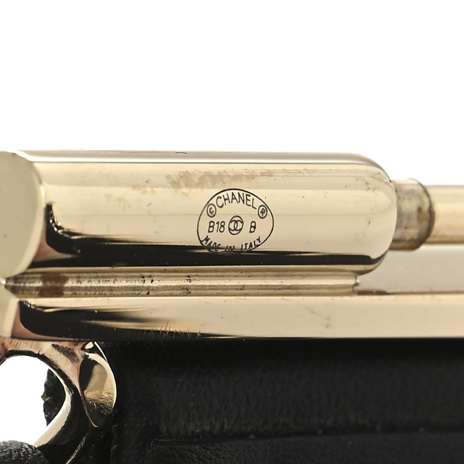 Lambskin Chain CC Cuff S Black Gold