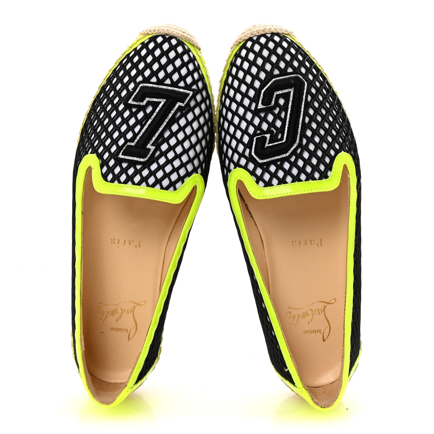 Neo Resille Patent Ivy Espapop Flat Espadrilles 35 White Black