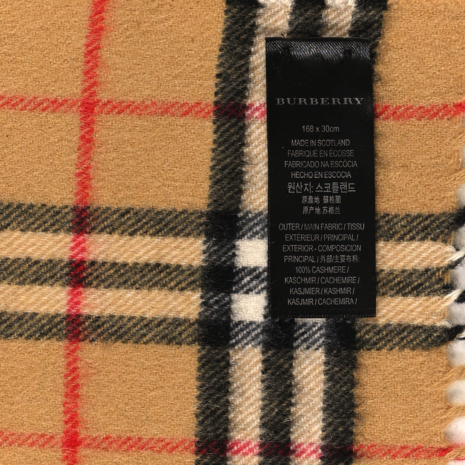 Wool Silk Vintage Rainbow Check Fringe Scarf Antique Yellow