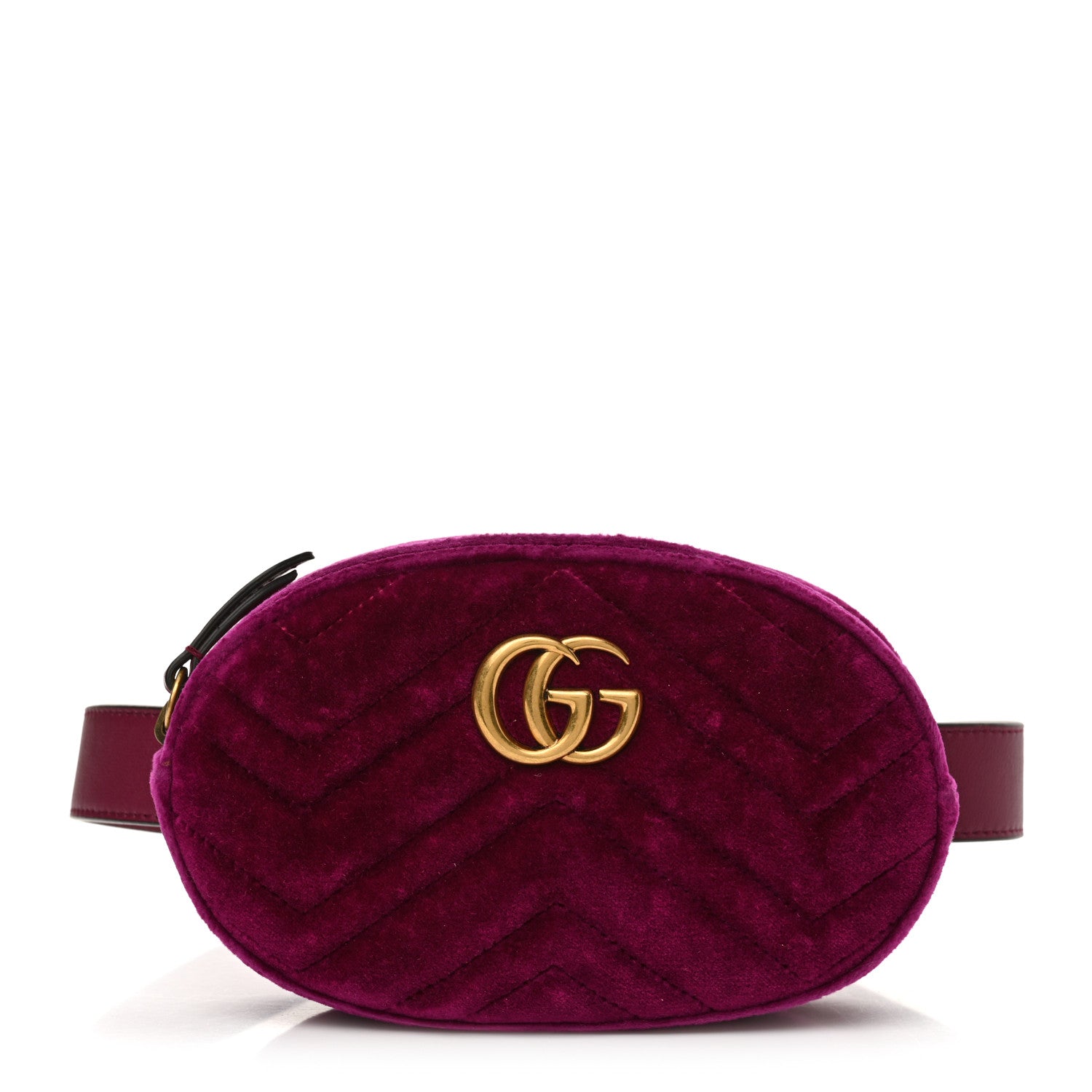 Velvet Matelasse GG Marmont Belt Bag 85 34 Fuchsia Violet Cyclamen