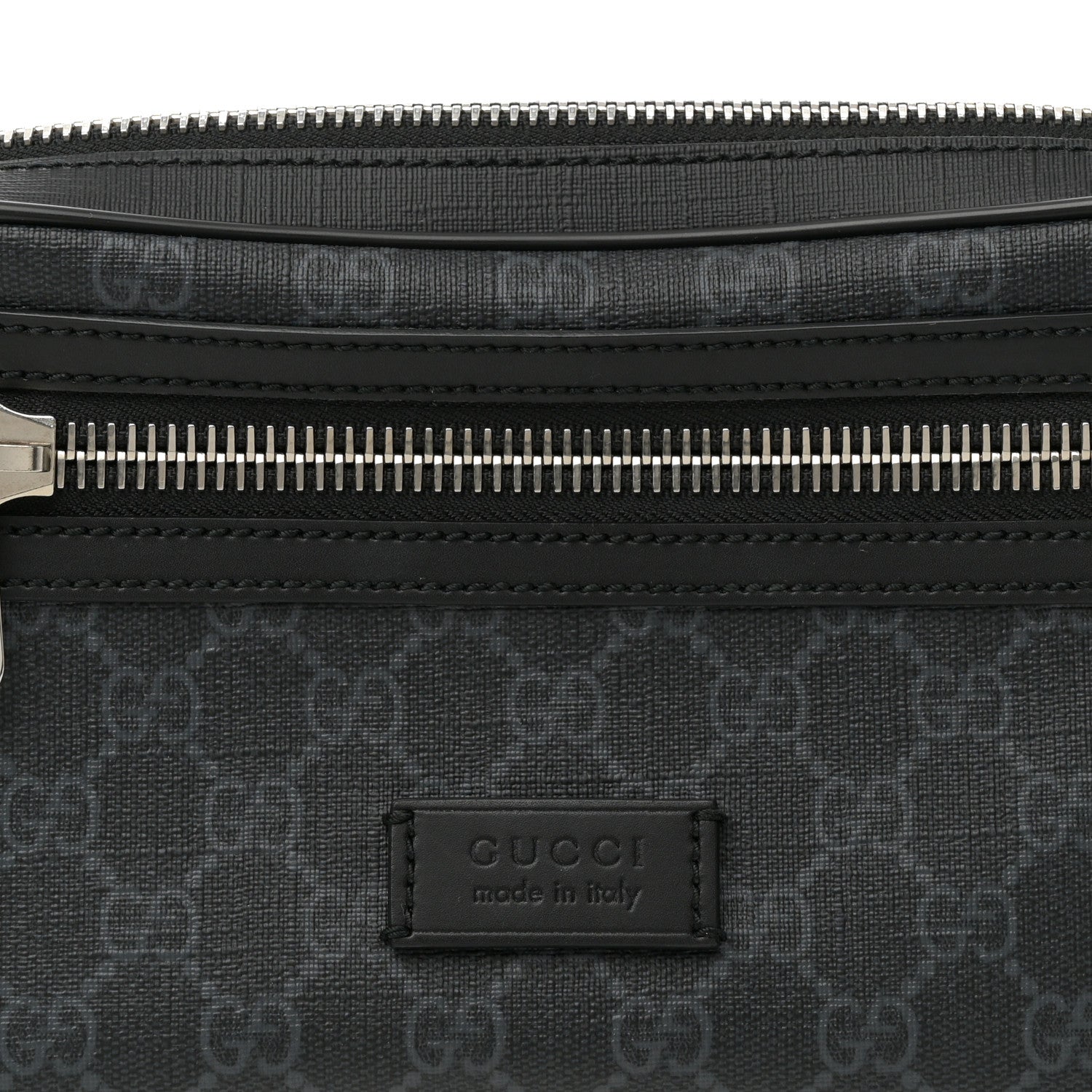 Soft GG Supreme Monogram Web Belt Bag Black Grey