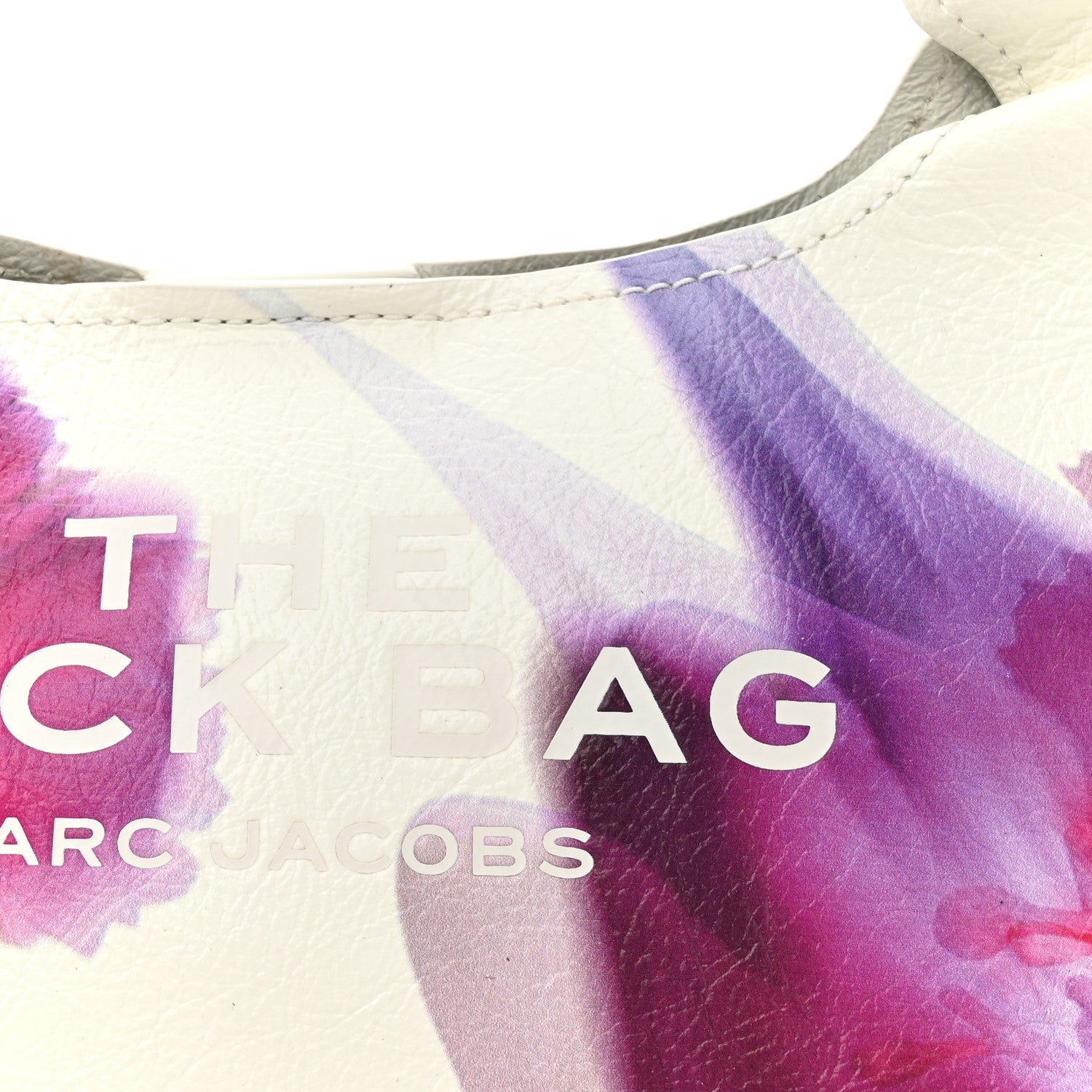 Crinkled Calfskin Future Floral Mini The Sack Bag White Multicolor