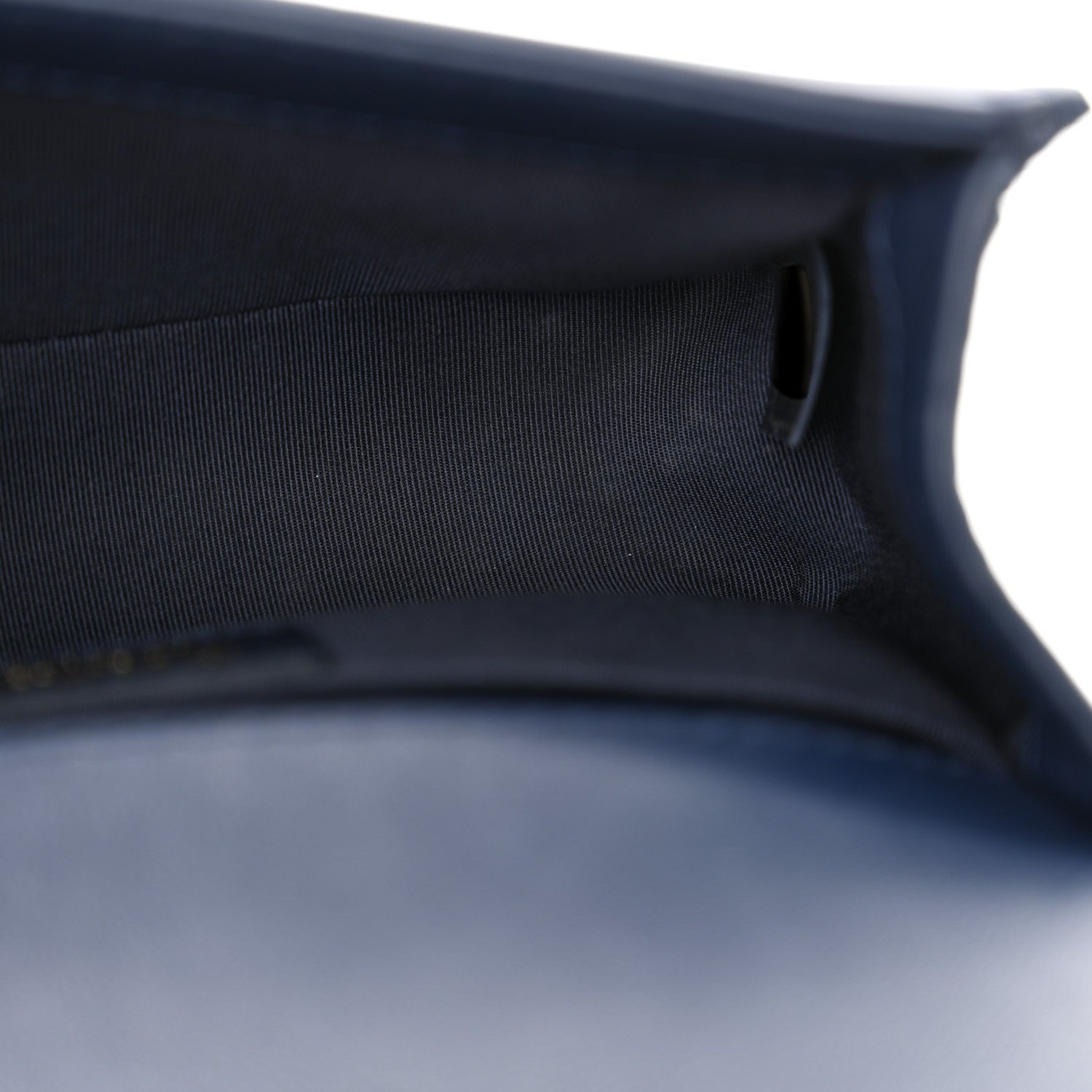 Calfskin Chevron Quilted Braided Small Boy Flap White Navy