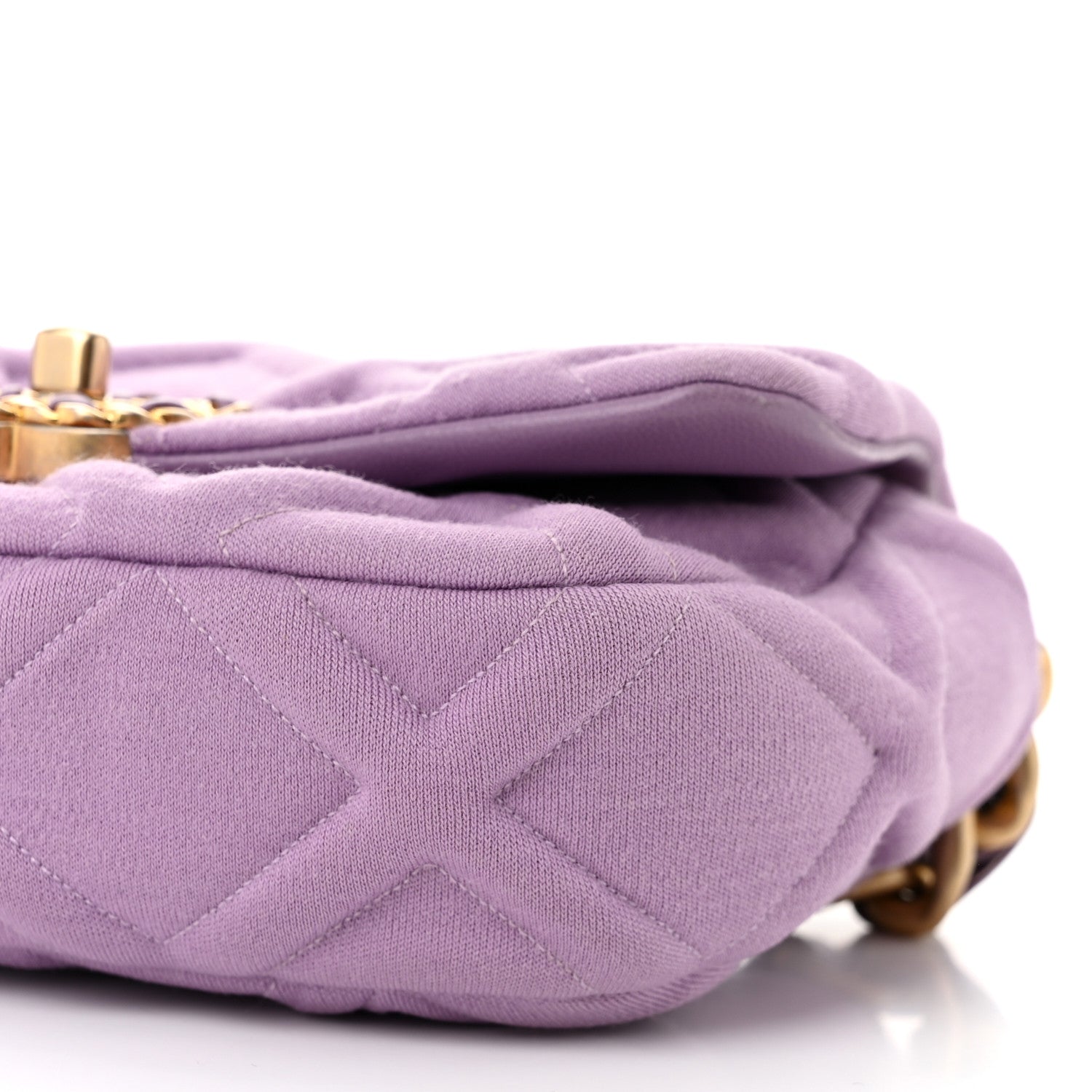 Jersey Quilted Chanel 19 Waist Bag Purple
