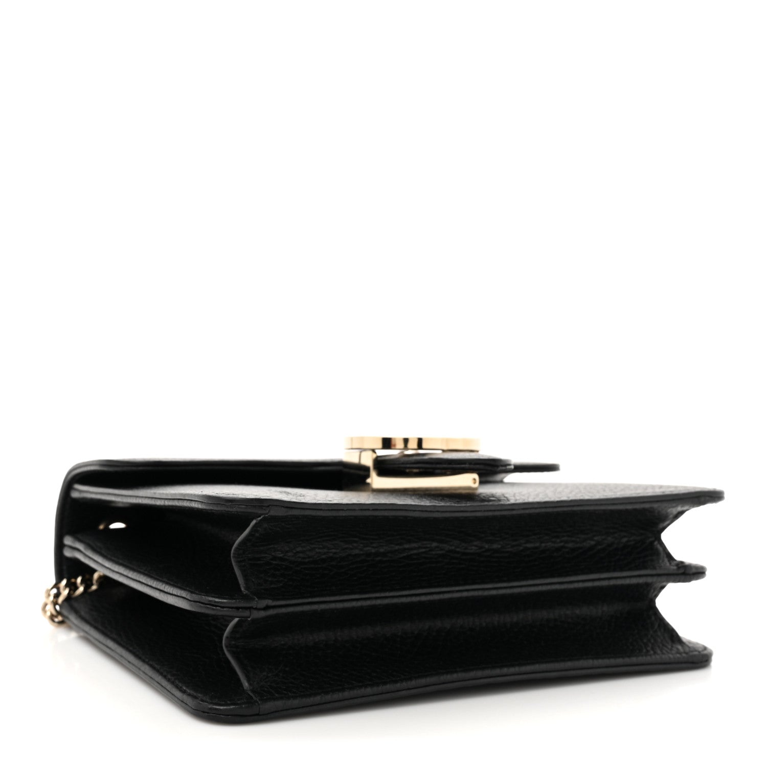 Dollar Calfskin Small Interlocking G Shoulder Bag Black