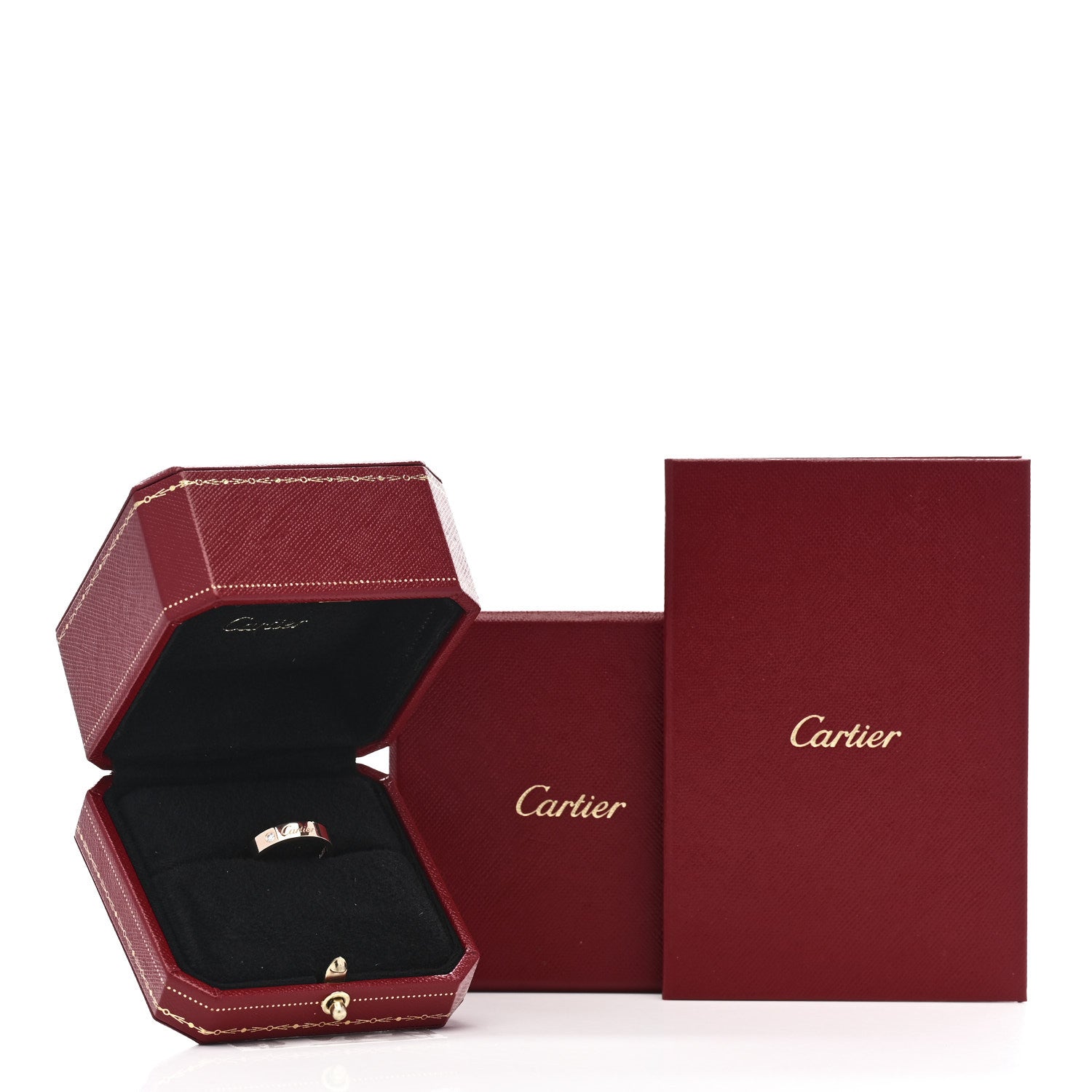 18K Pink Gold Diamond 4mm C De Cartier Wedding Band Ring 51 5.75