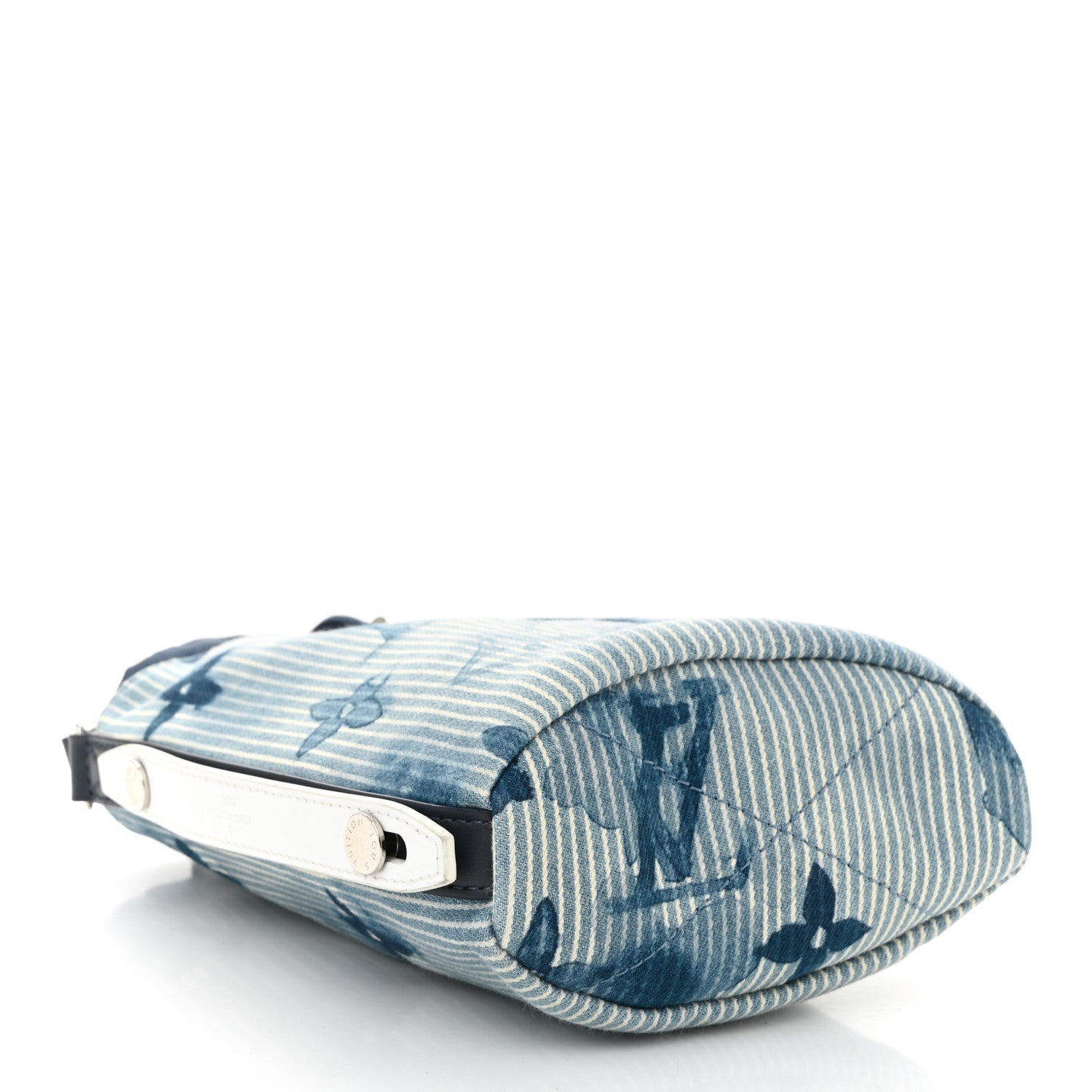 Hickory Stripes Denim Monogram Watercolor Sac Marin BB Blue