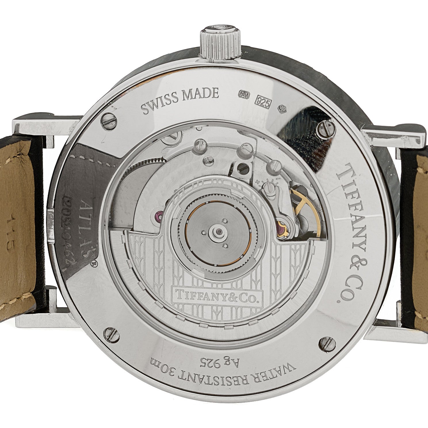 Sterling Silver Calfskin 39mm Atlas Automatic Watch