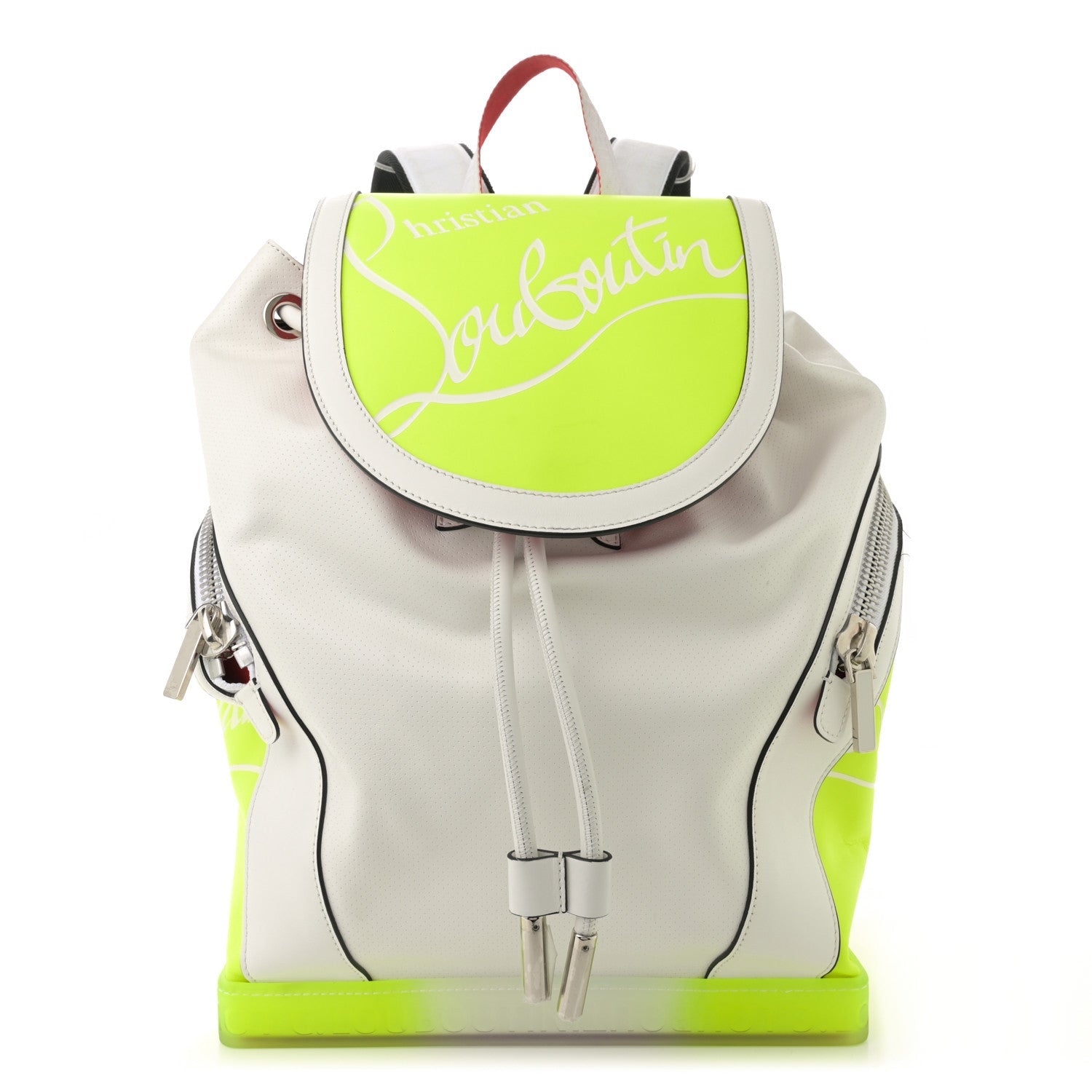 Calfskin Explorafunk Backpack Bianco Fluo Yellow