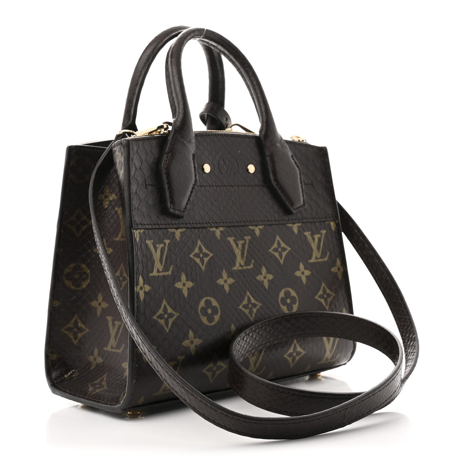 Snakeskin Monogram City Steamer Mini Brown