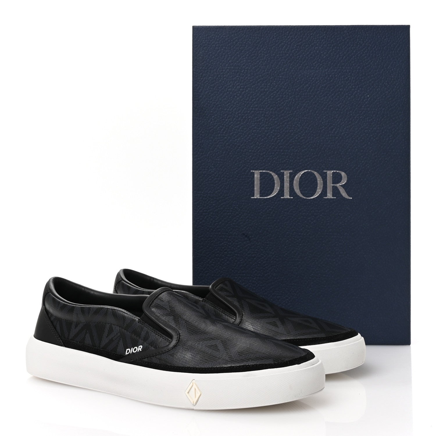 Canvas CD Diamond Mens Slip On Sneakers 45 Black