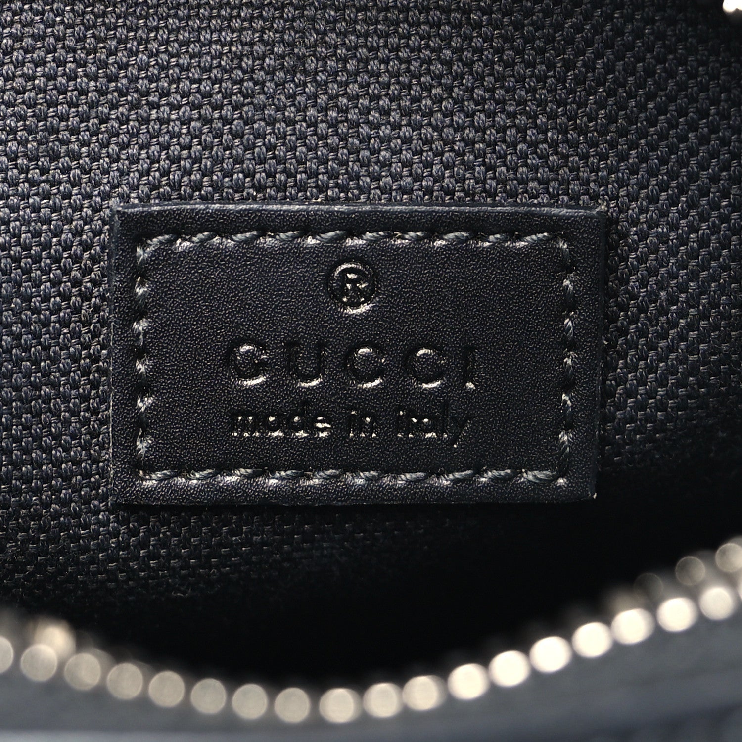 GG Supreme Monogram Appia Calfskin Web Small Camera Messenger Bag Black Grey