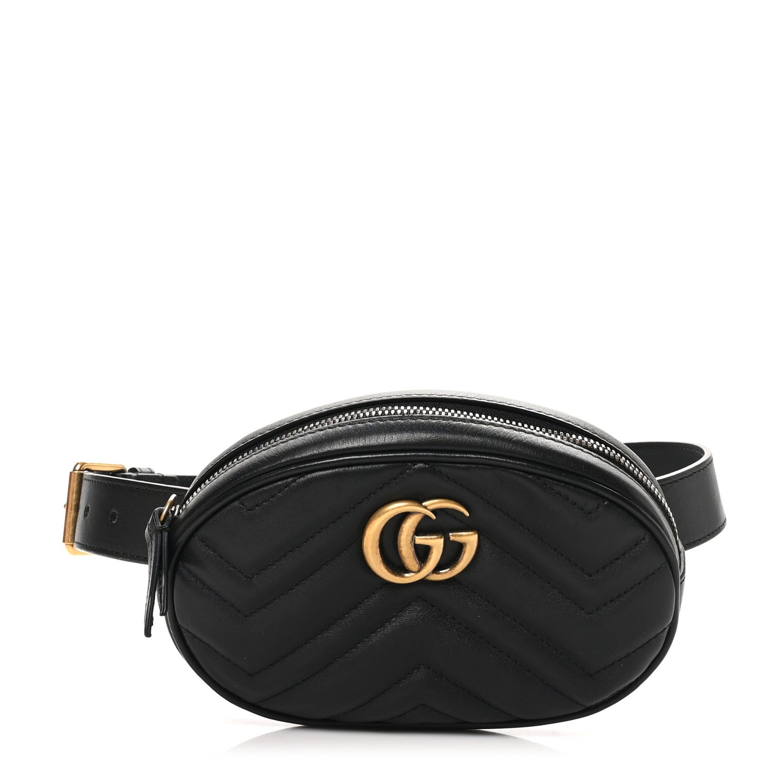 Calfskin Matelasse GG Marmont Belt Bag 75 30 Black