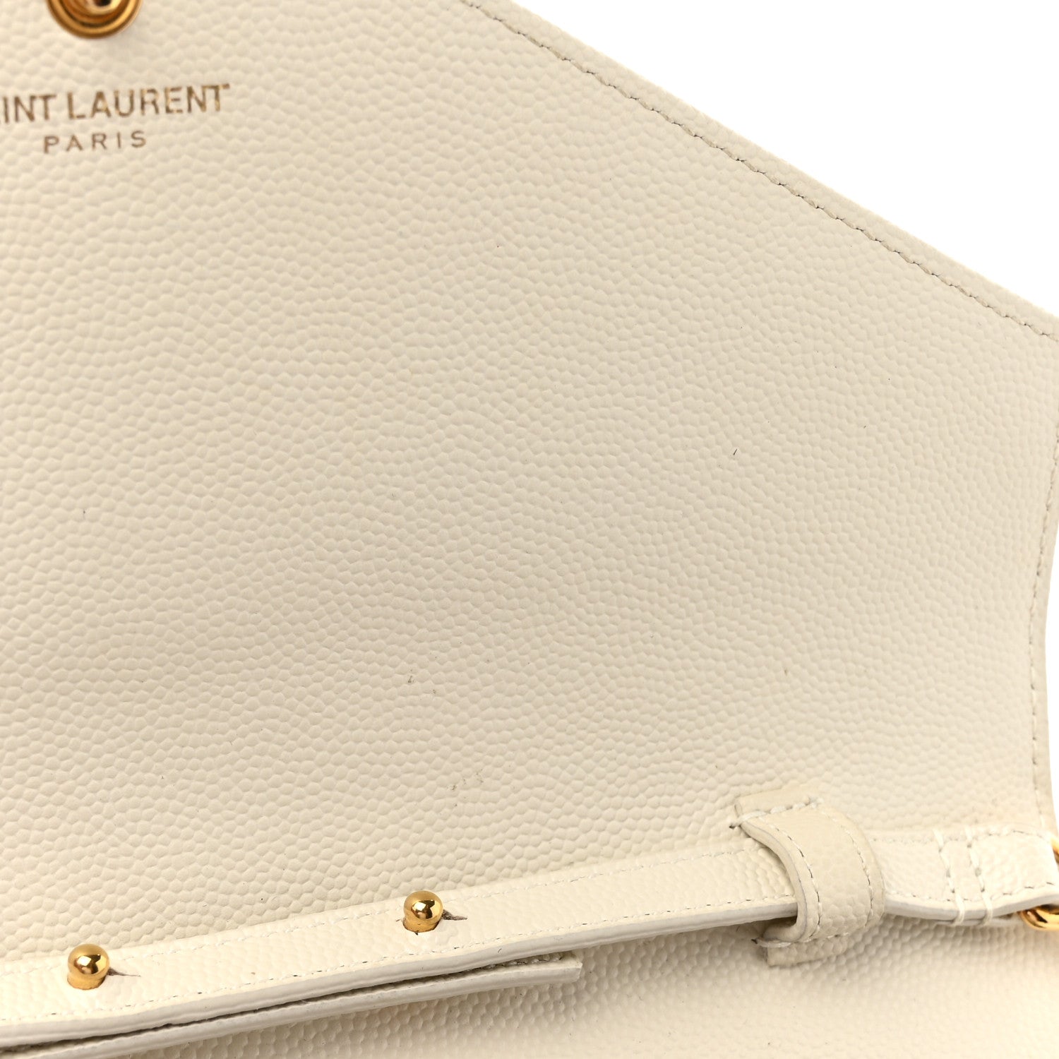 Grain De Poudre Matelasse Chevron Monogram Chain Wallet Crema Soft