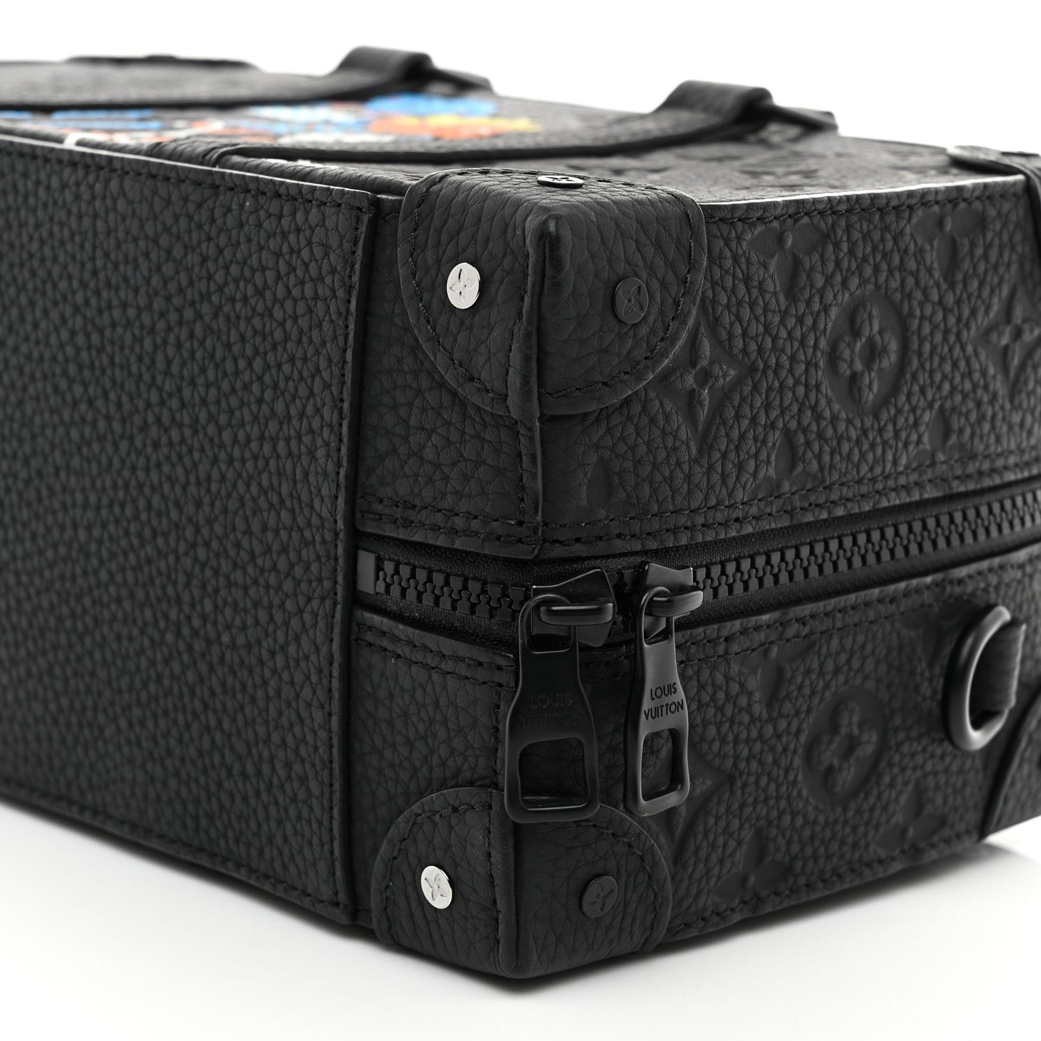 Taurillon Monogram Cartoon LV Friends Speedy Soft Trunk Black