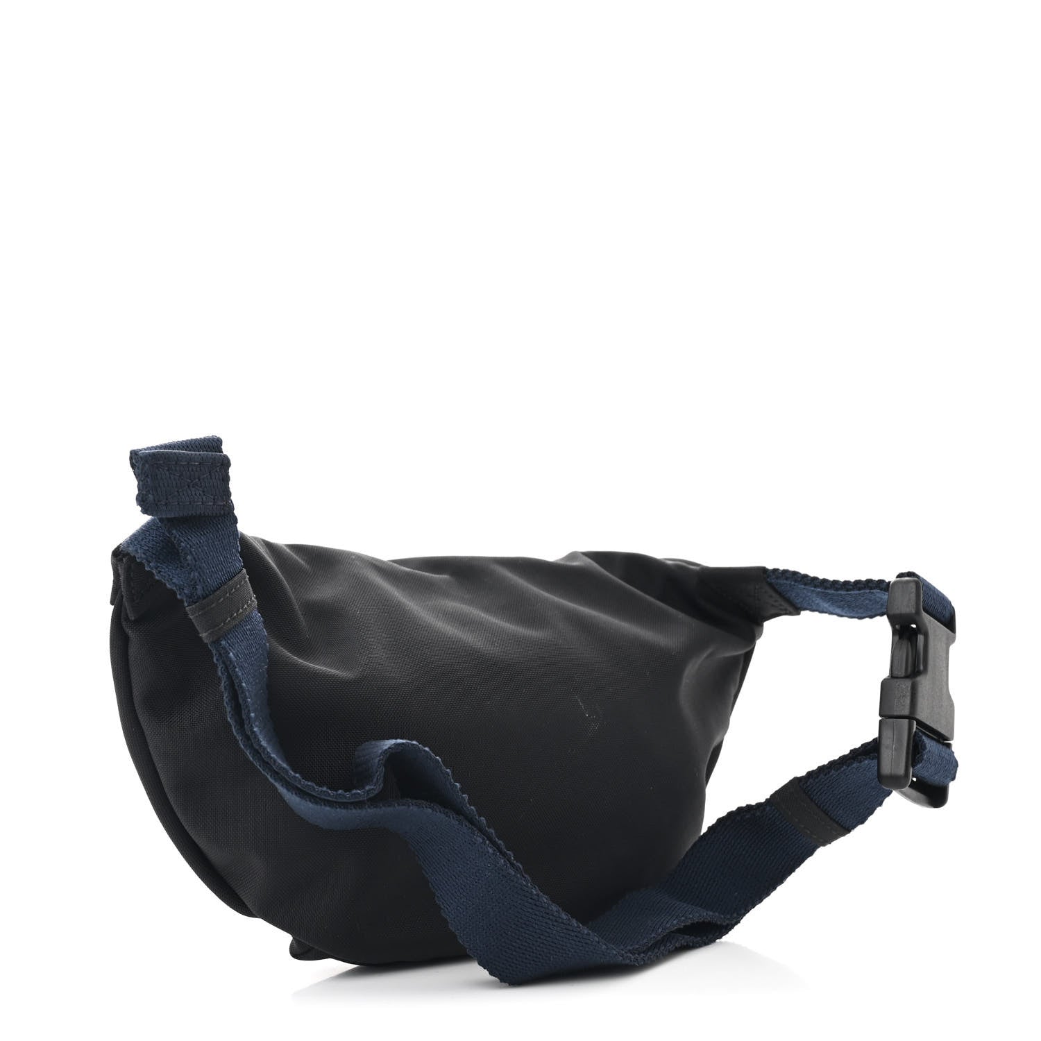 Sport Nylon Logo Embroidered Wheel Belt Bag Black White