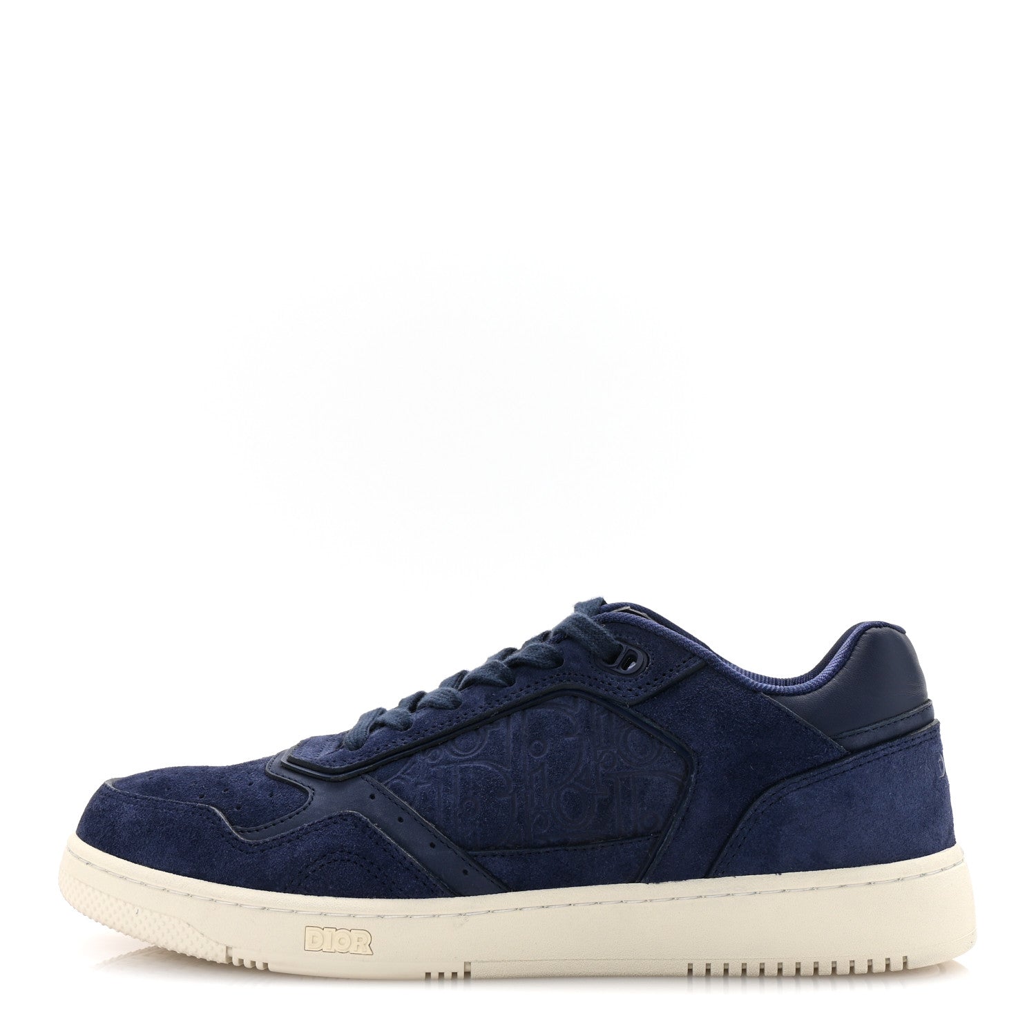 Suede Calfskin Oblique Mens B27 Uptown Low Top Sneaker 43 Navy Blue