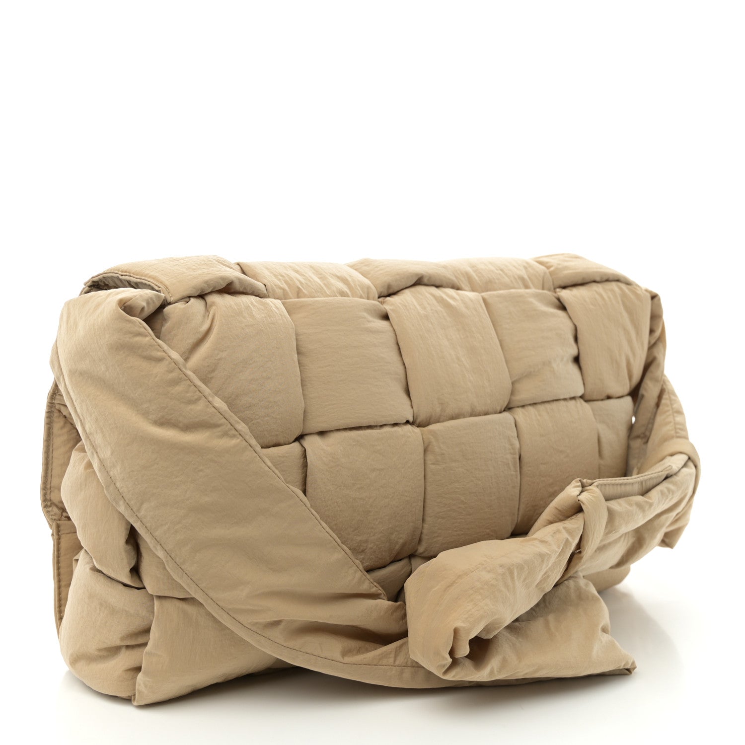 Nylon Intrecciato Padded Tech Maxi Cassette Bag Sesame