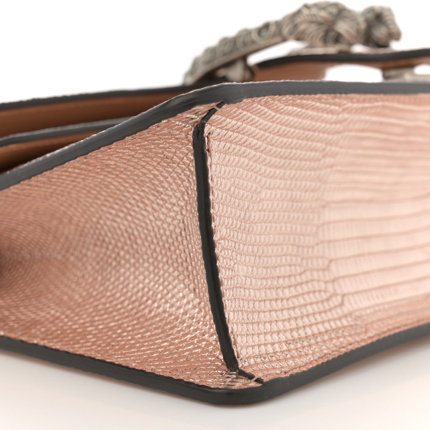 Metallic Lizard Crystal Small Dionysus Shoulder Bag Rose Gold