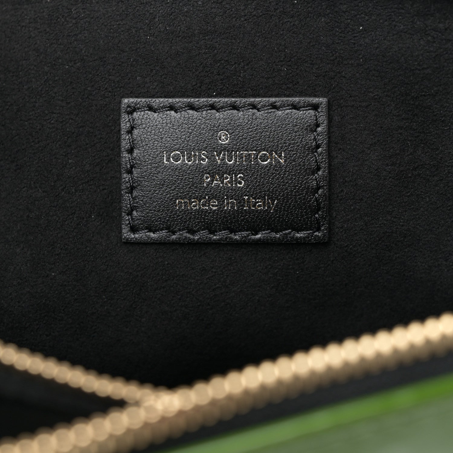 Patent Embossed Monogram Coussin PM Green Black