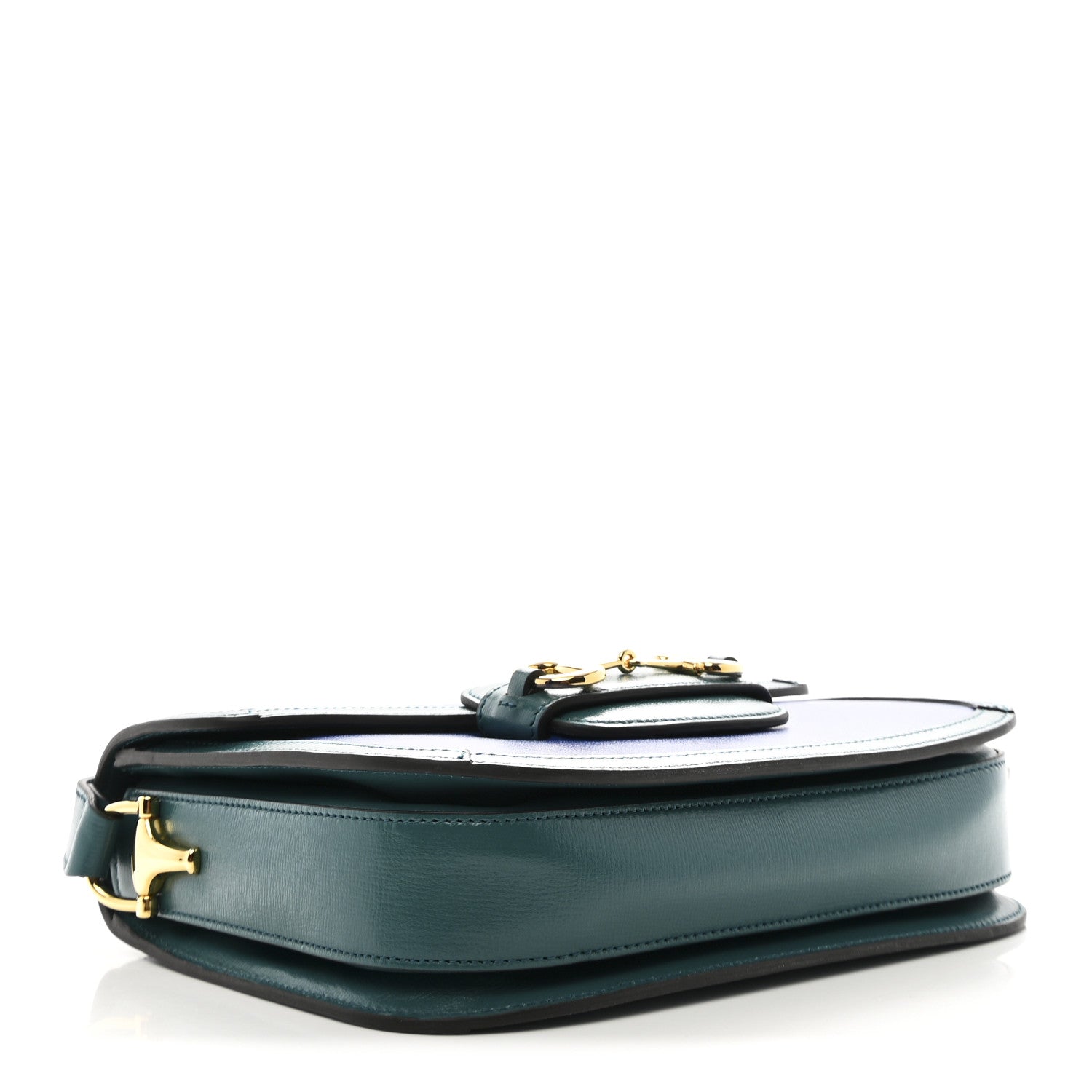 Azalea Calfskin Horsebit 1955 Shoulder Bag Imperial Blue Pavone