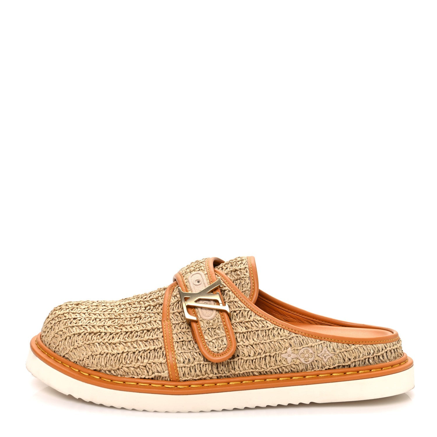 Raffia LV Easy Mens Mule 9.5 Beige