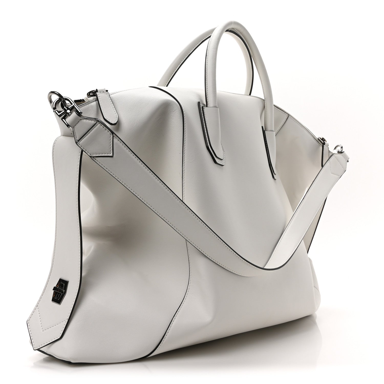 Smooth Calfskin Large Soft Antigona White