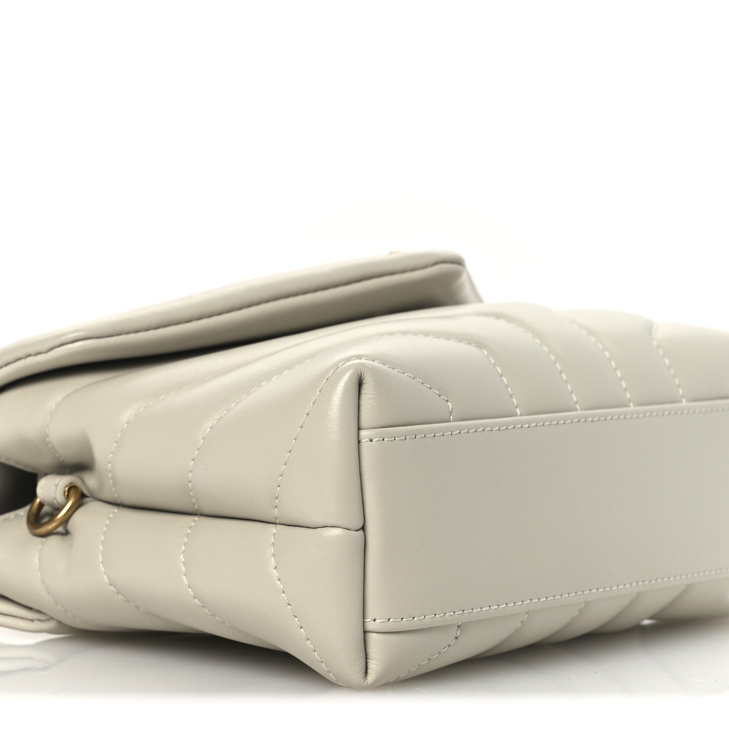 Calfskin Y Quilted Monogram Toy Loulou Crossbody Bag Blanc Vintage