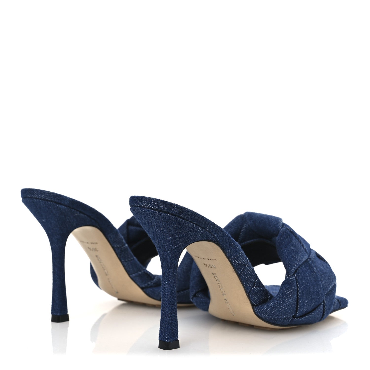 Denim Intrecciato Lido Mule 90 Sandals 39.5 Indigo