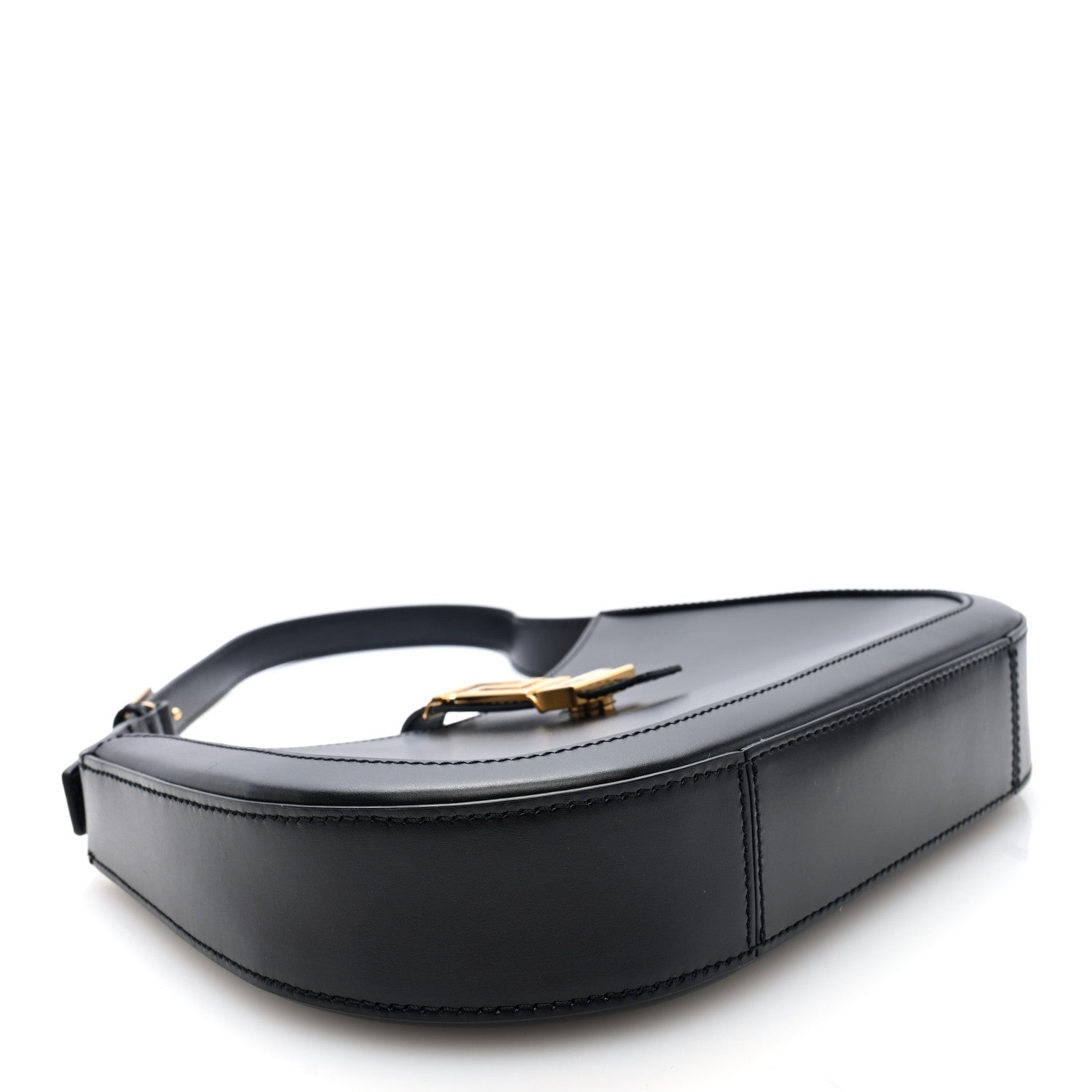 Calfskin Large Greca Goddess Hobo Black